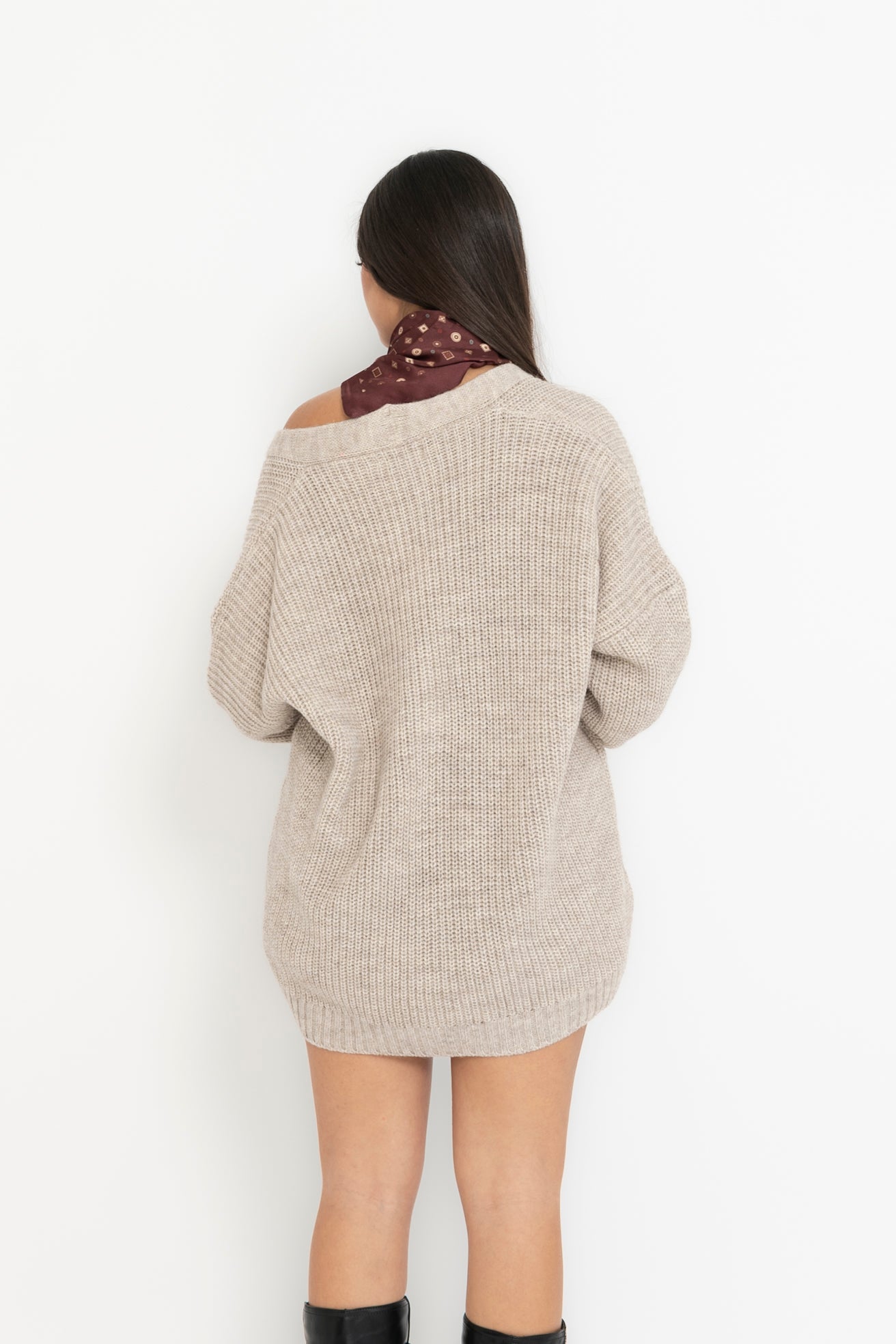 Cardigan con foulard Lumina
