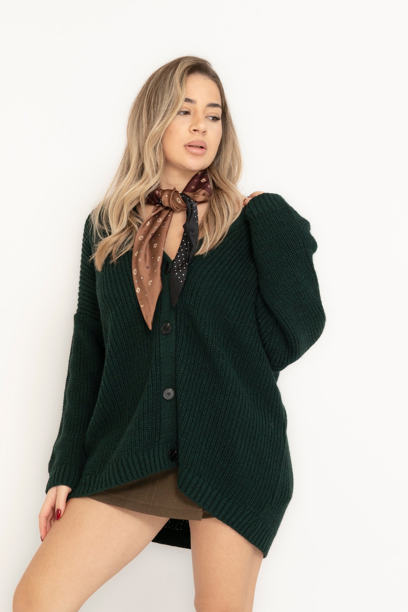 Cardigan con foulard Lumina