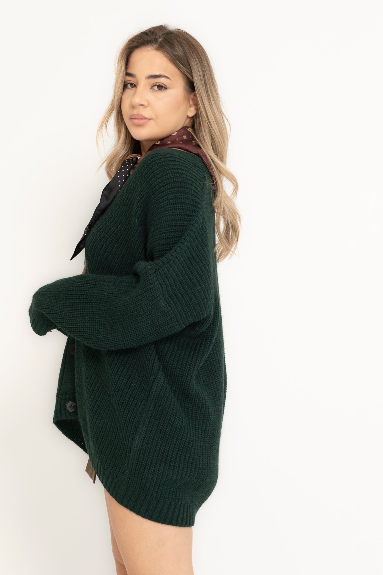 Cardigan con foulard Lumina