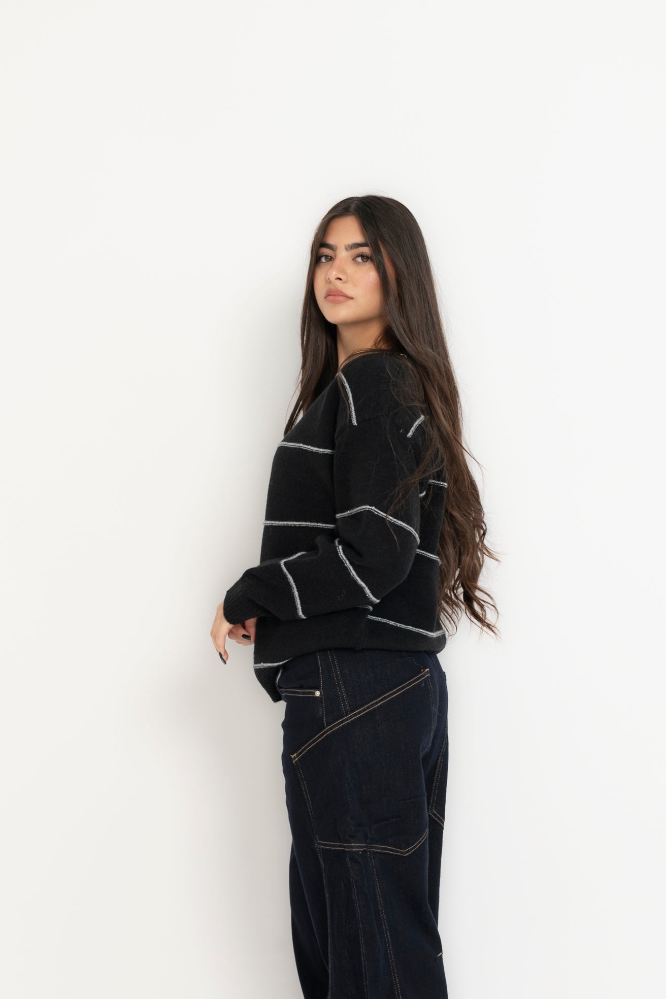 Pull righe e paillettes