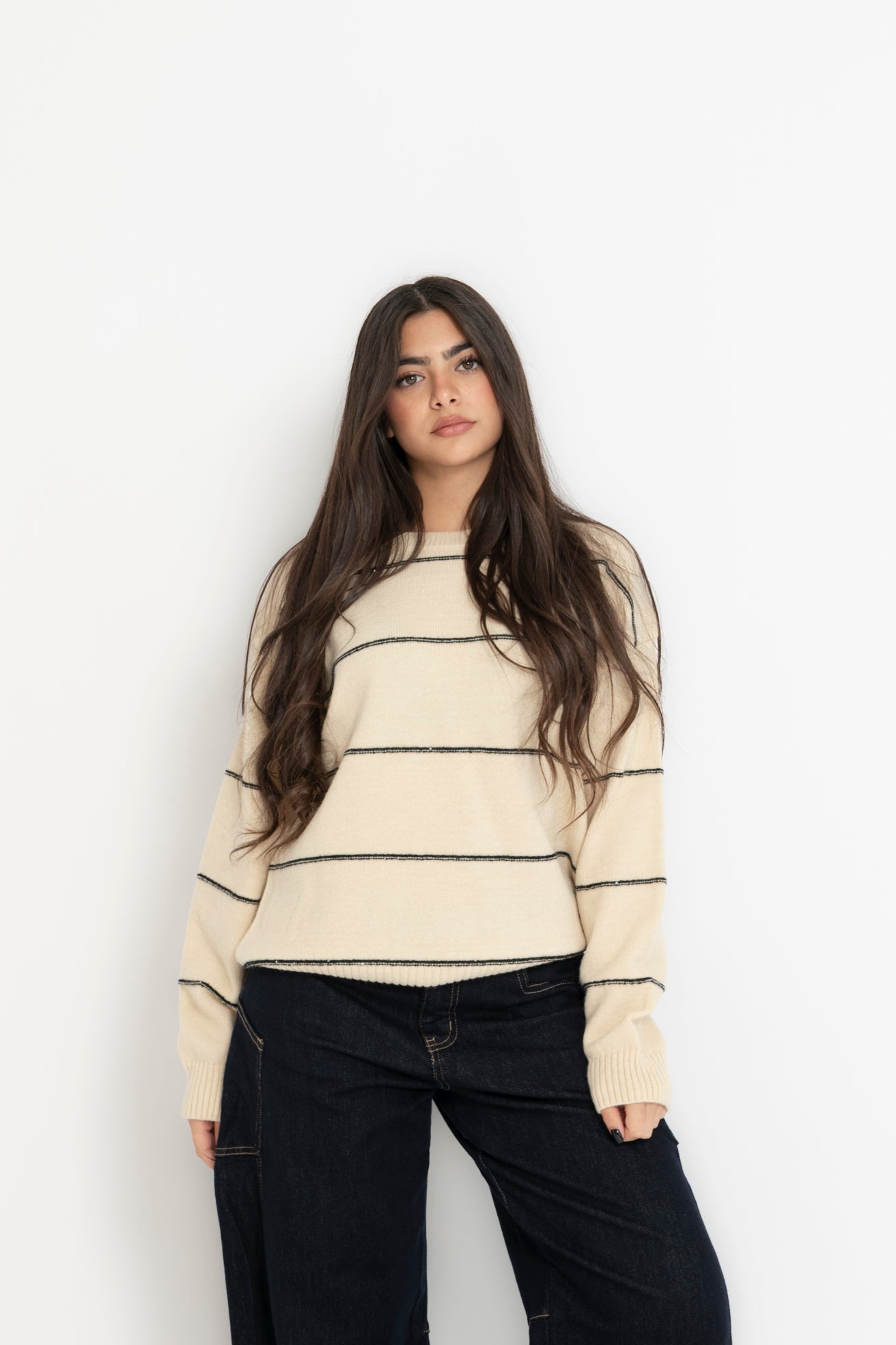 Pull righe e paillettes