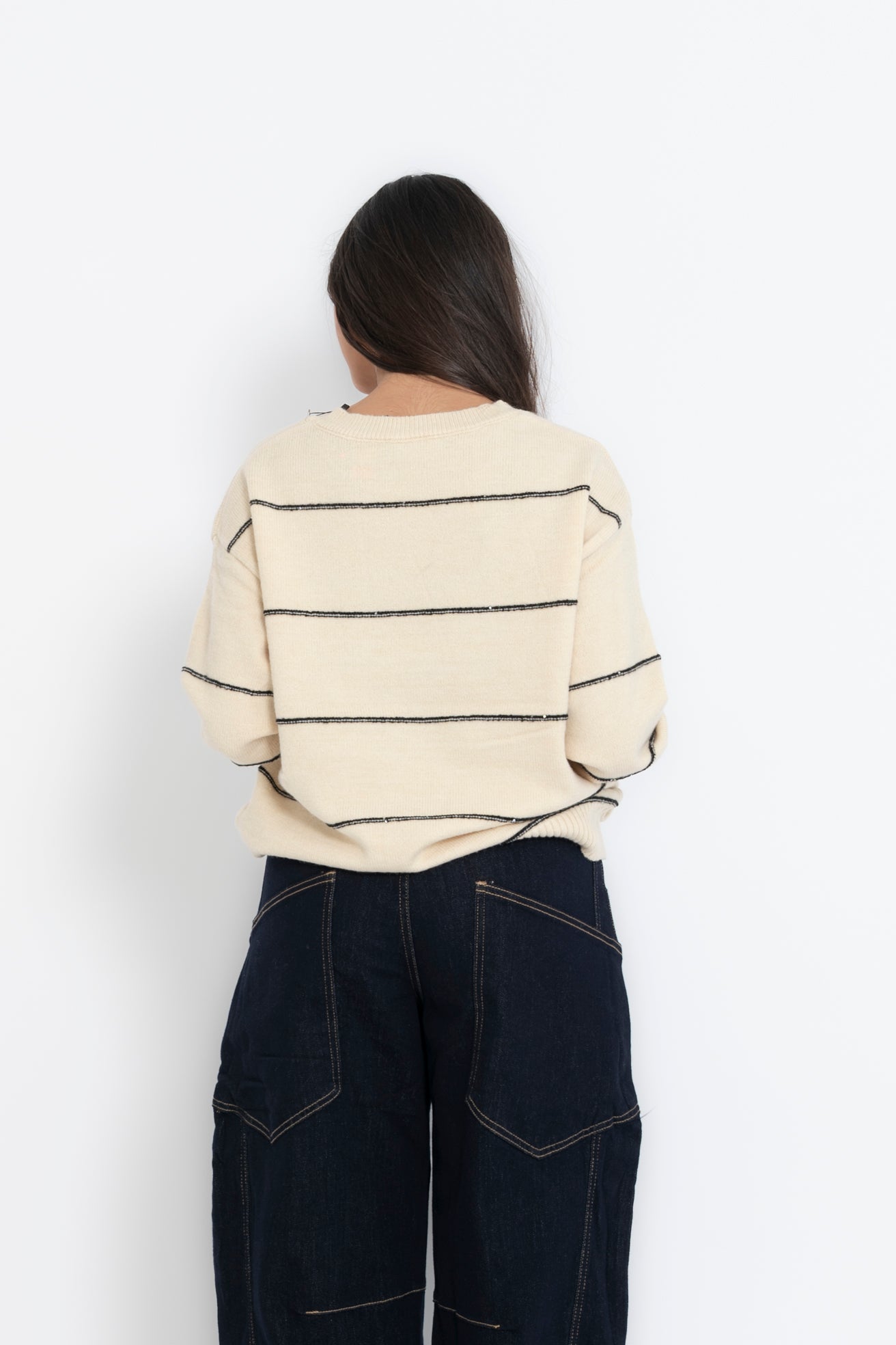 Pull righe e paillettes