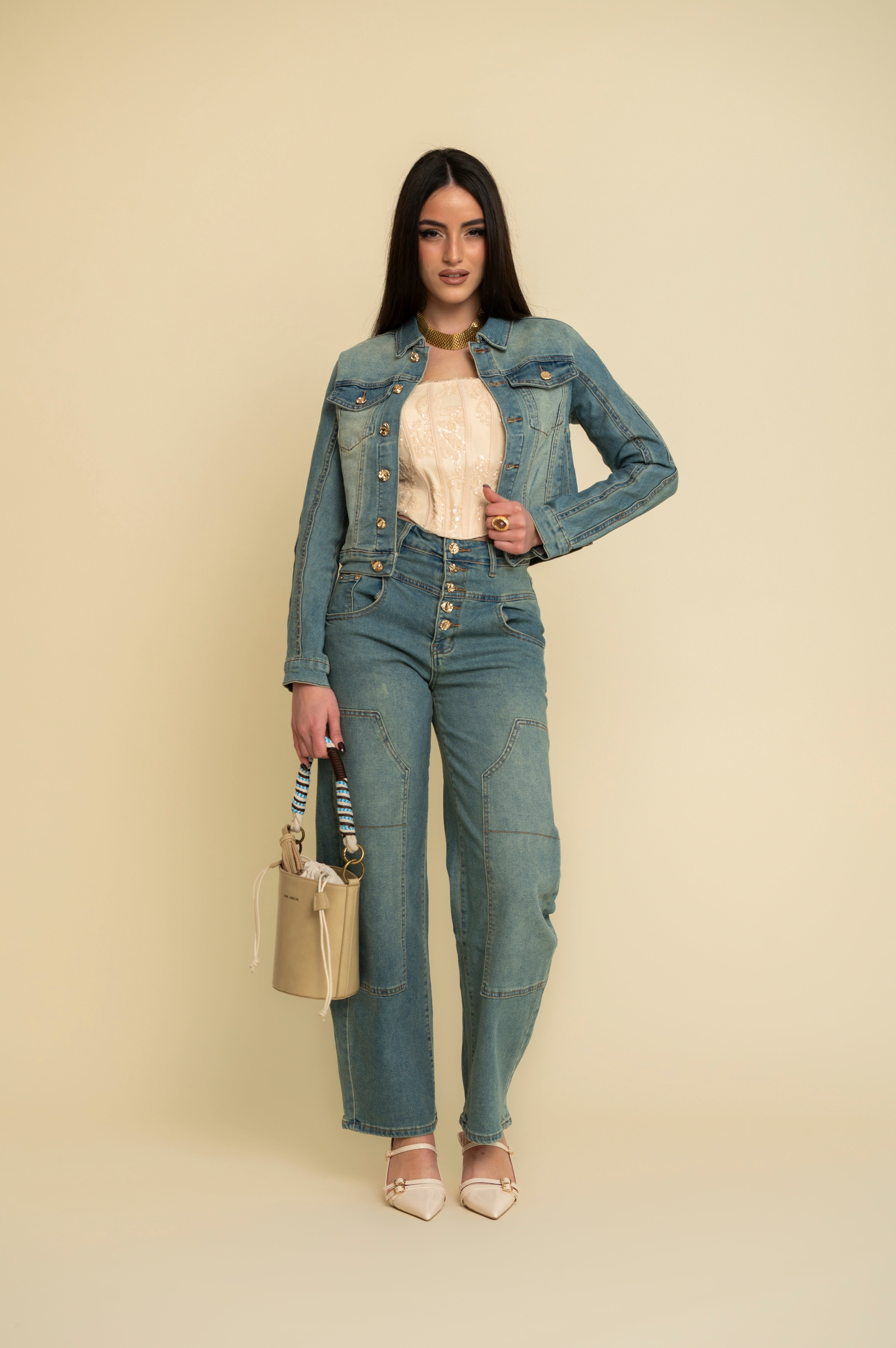 Cordset denim sabbiato