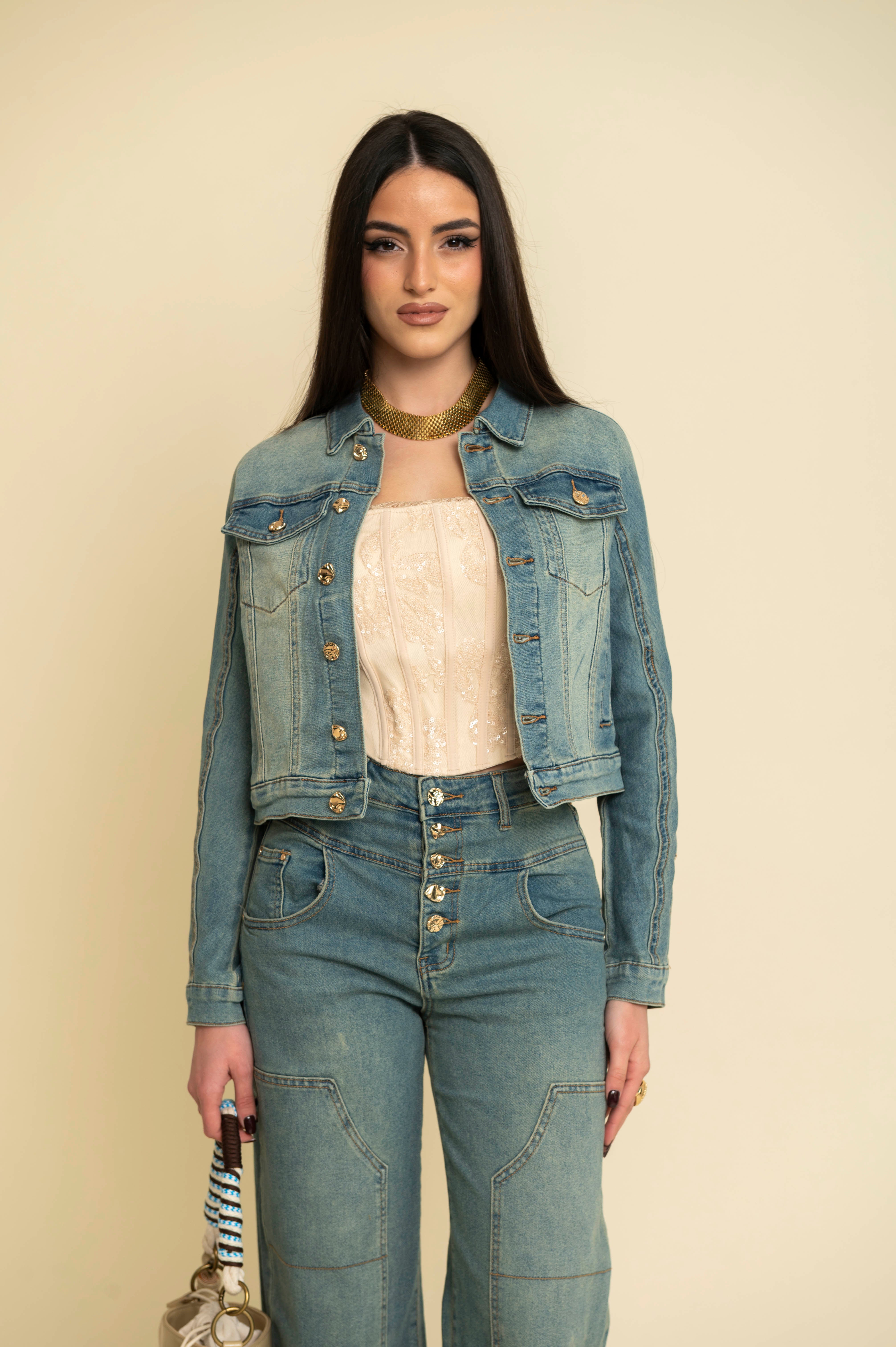 Cordset denim sabbiato