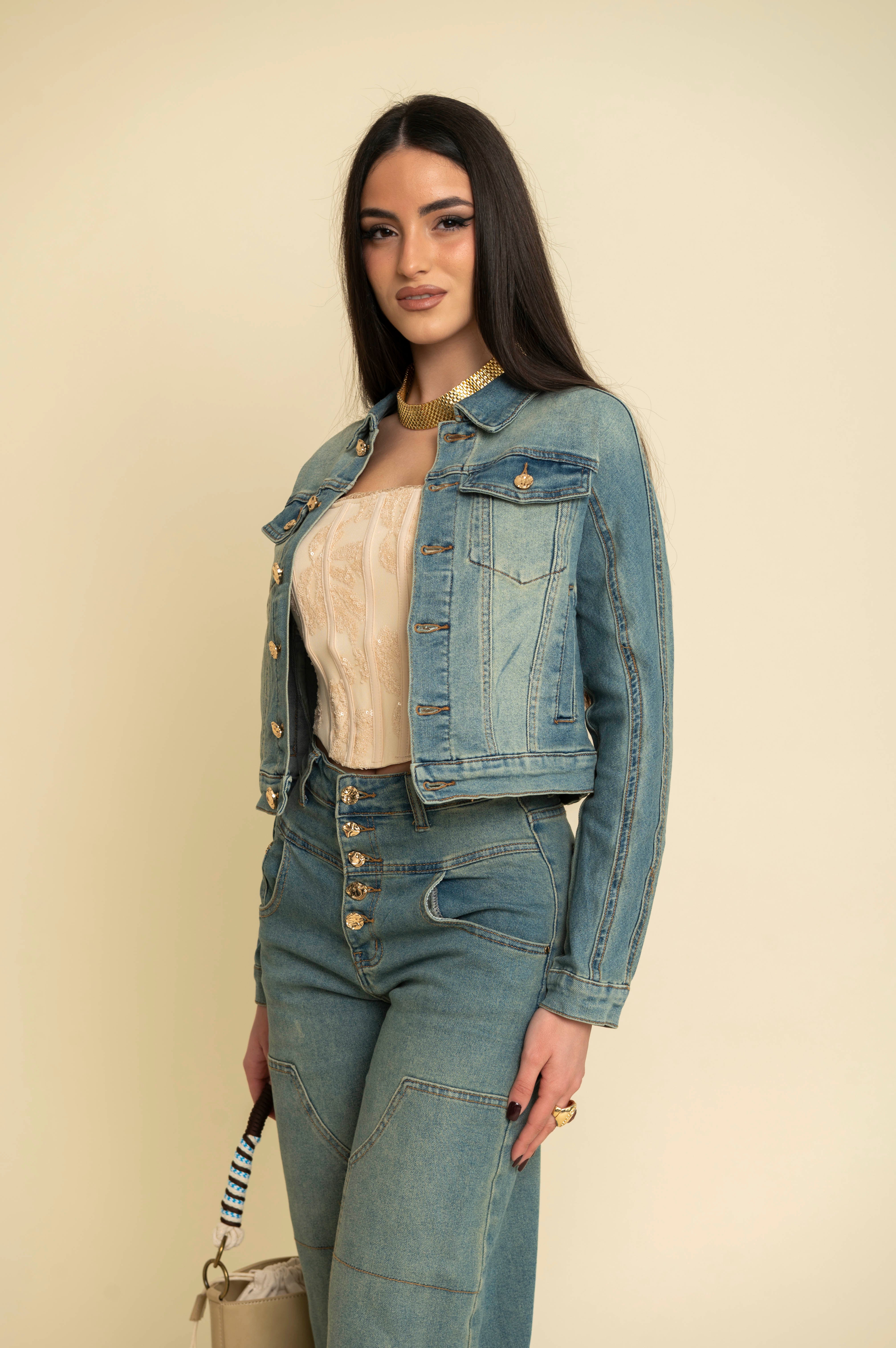Cordset denim sabbiato