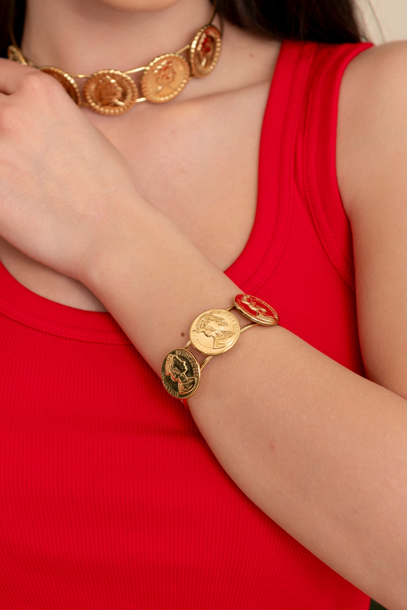 Bracciale rigido moneta