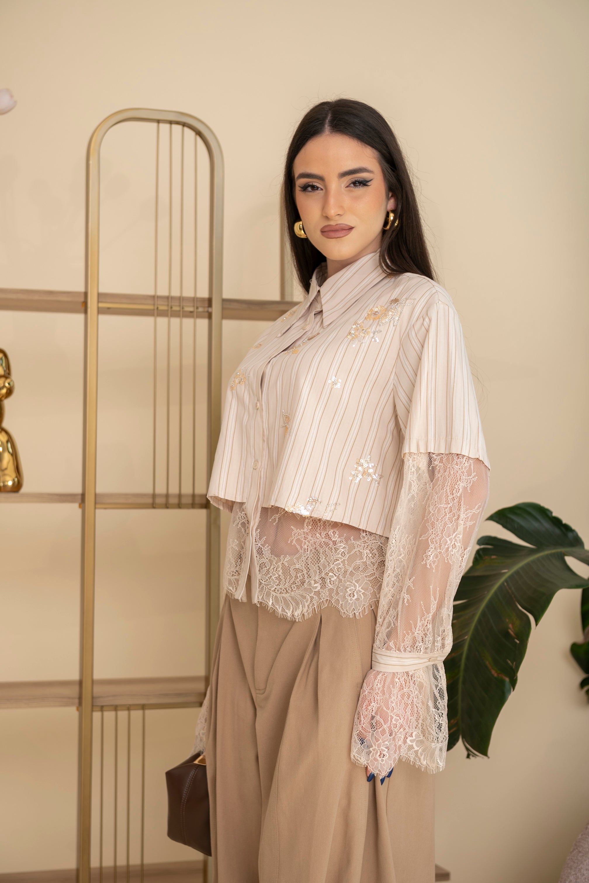 Camicia pizzo e paillettes