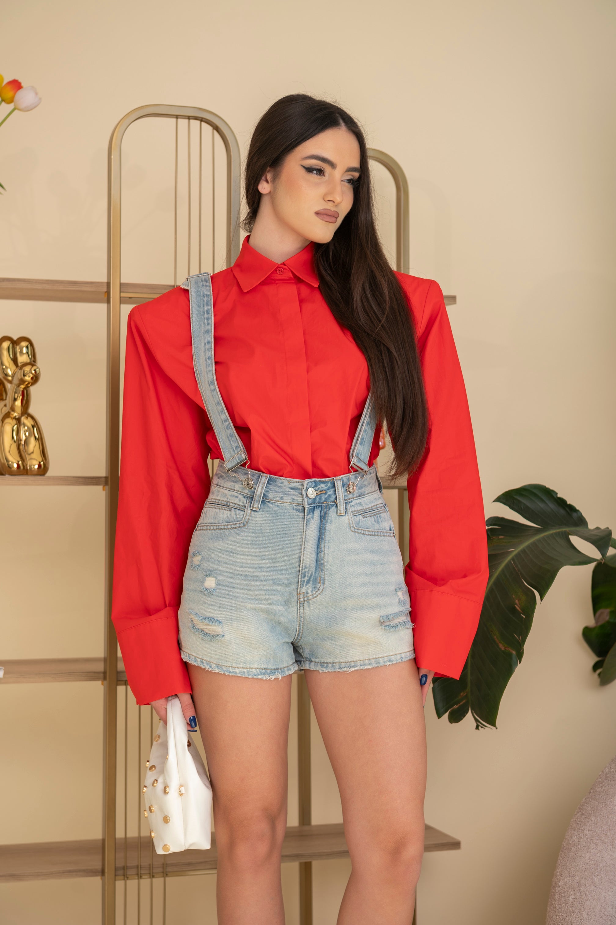 Salopette con pantaloncino