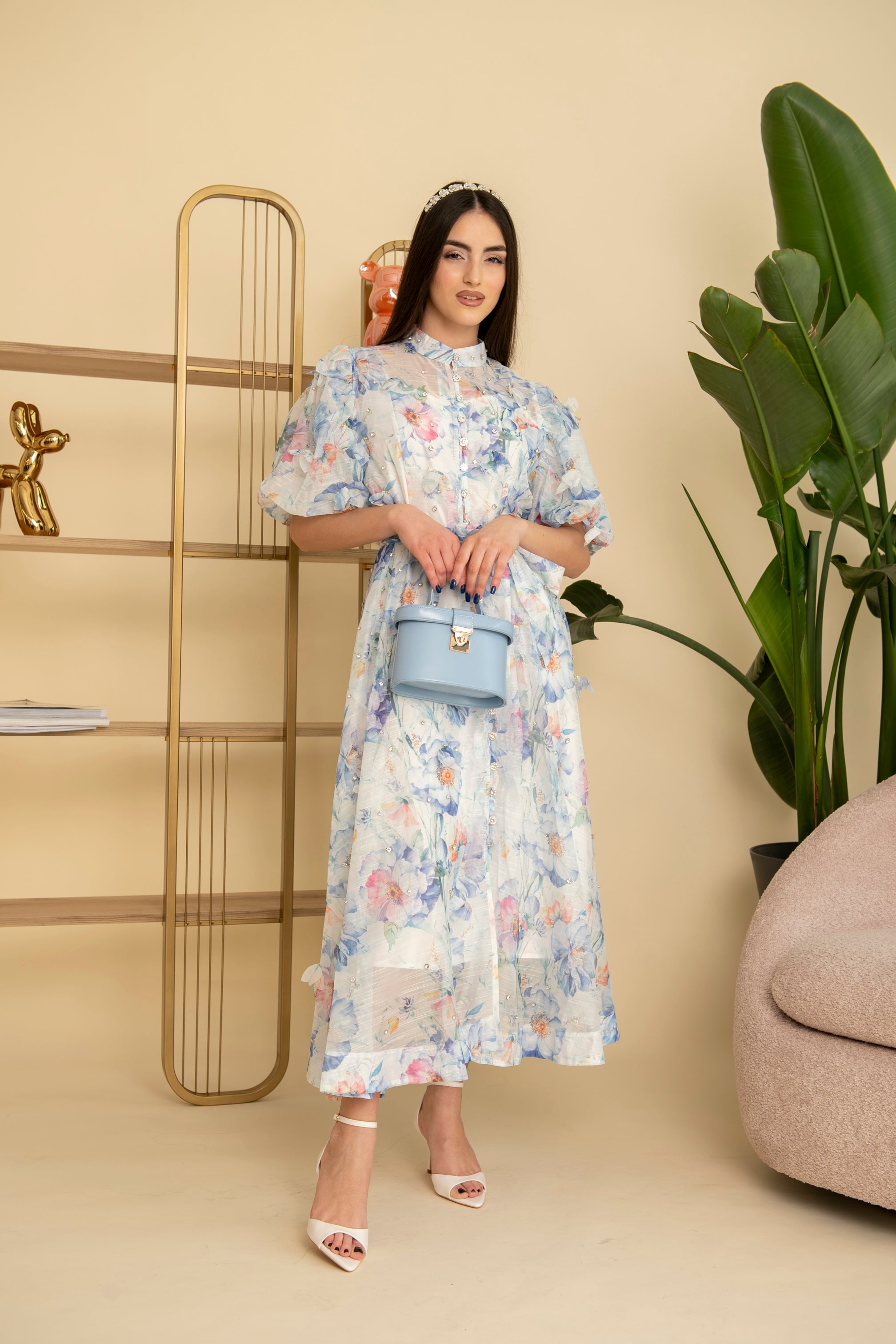 Abito zimmer con fiori 3D