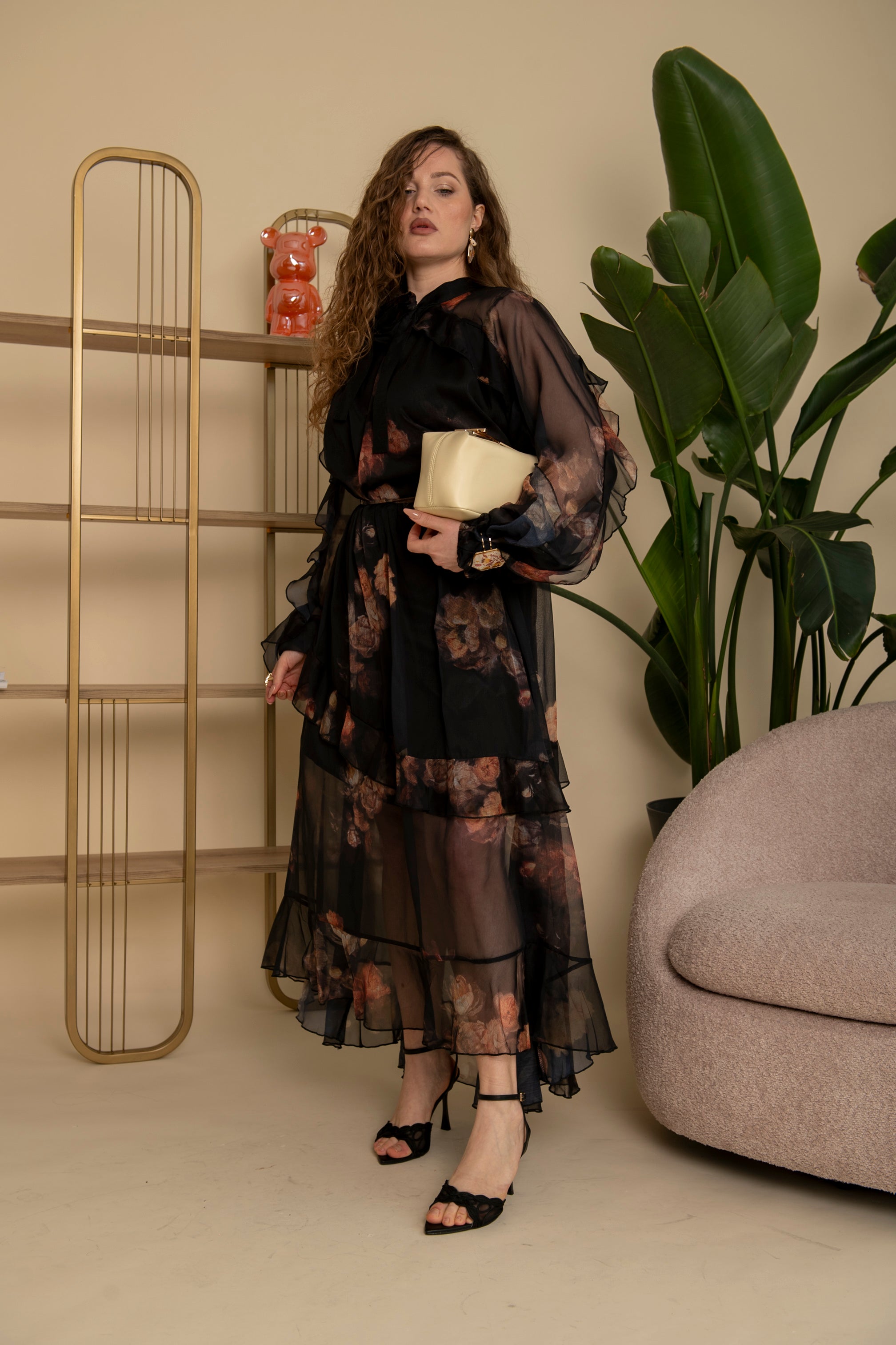 Cordset flowers black