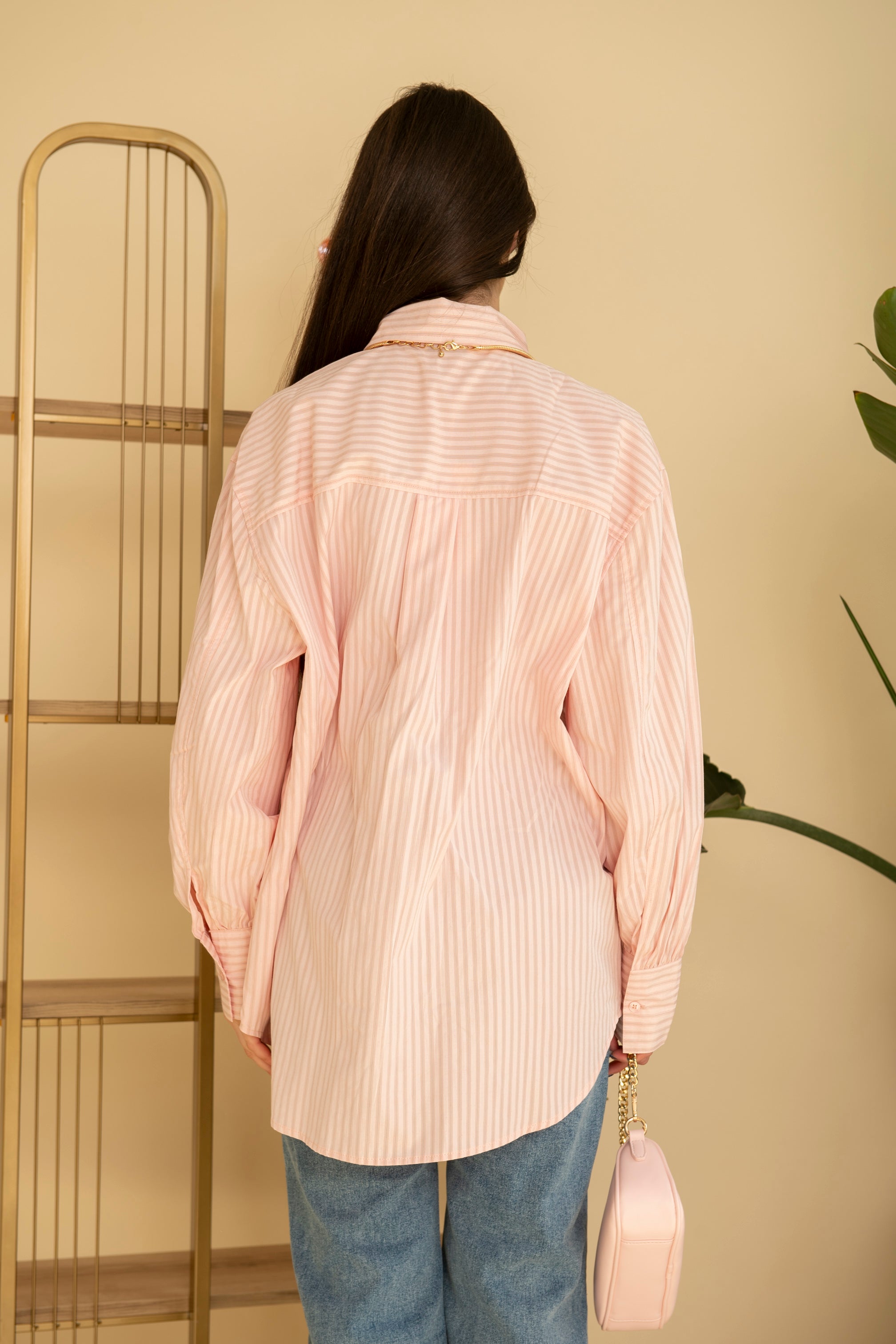 Camicia a righe rosa