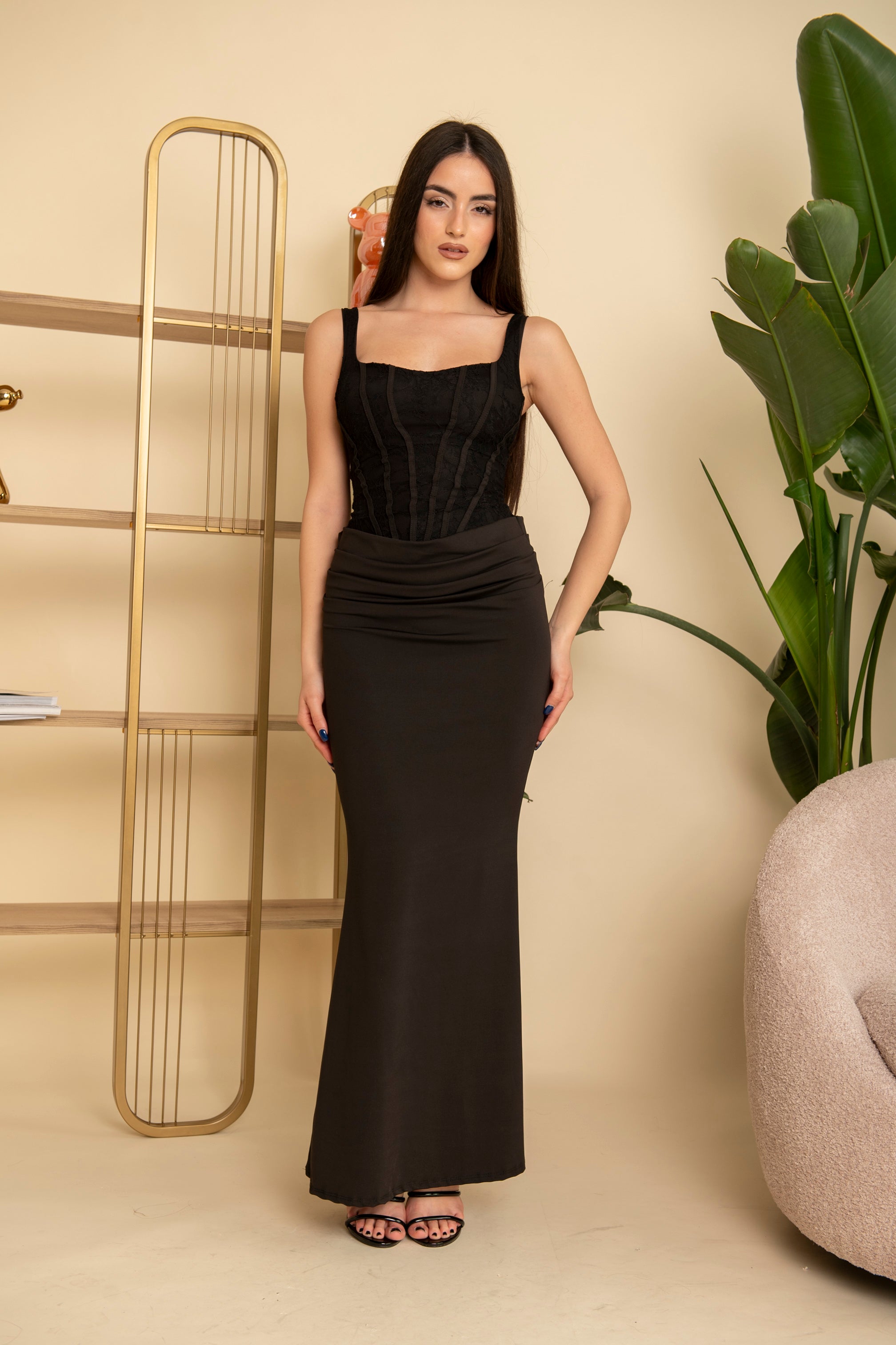 Abito con gonna drappeggiata