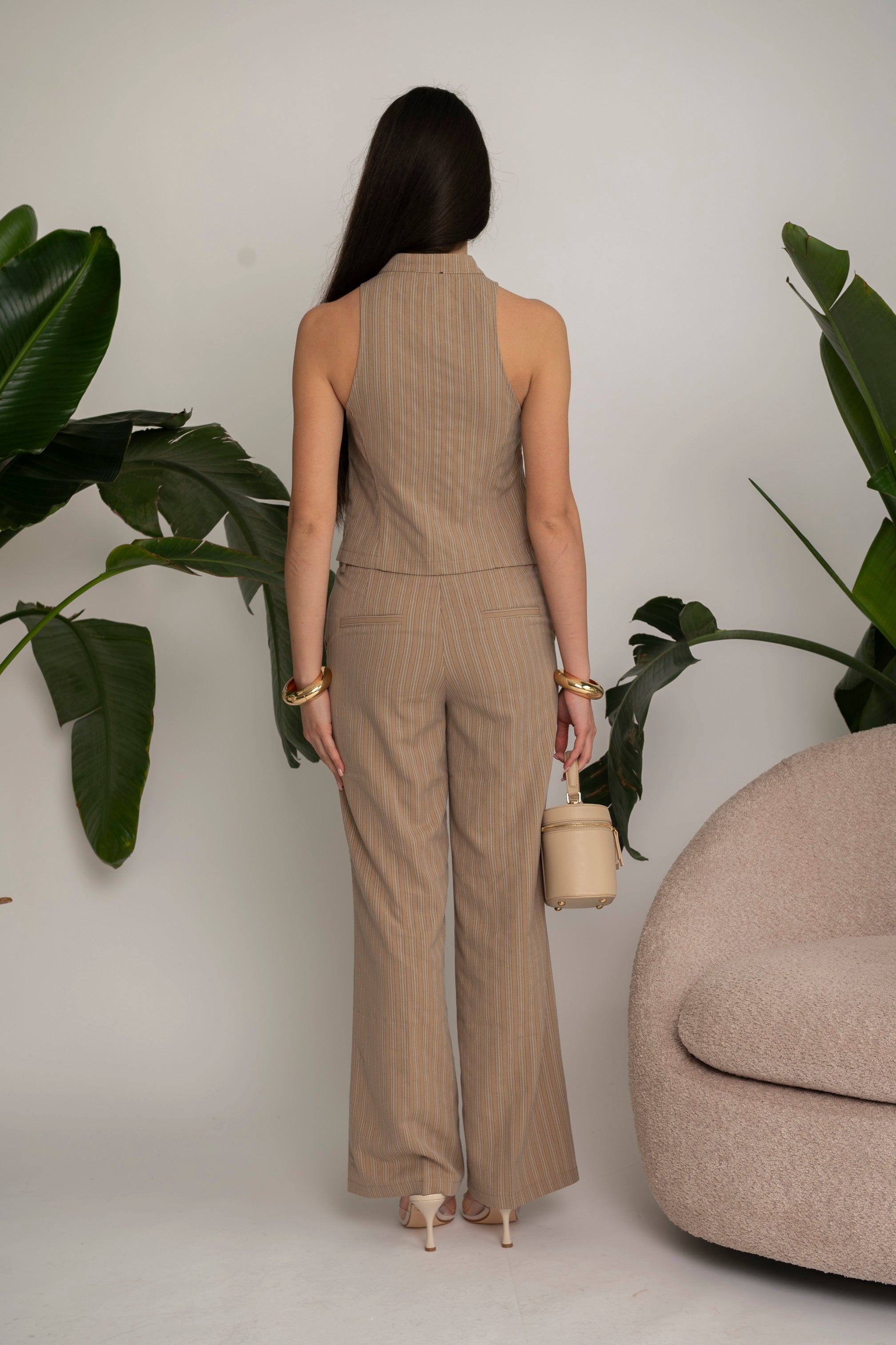Cordset gessato beige