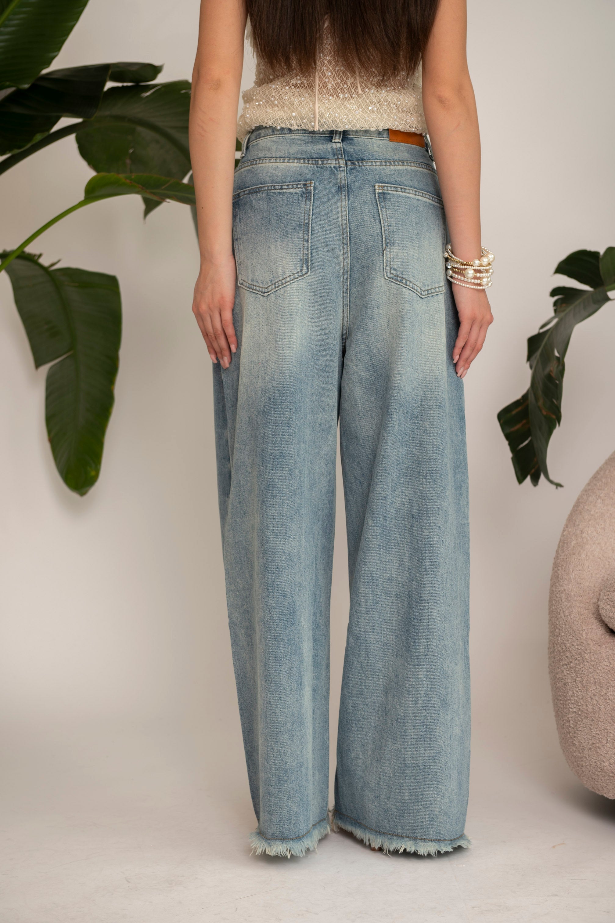 Jeans gamba larga