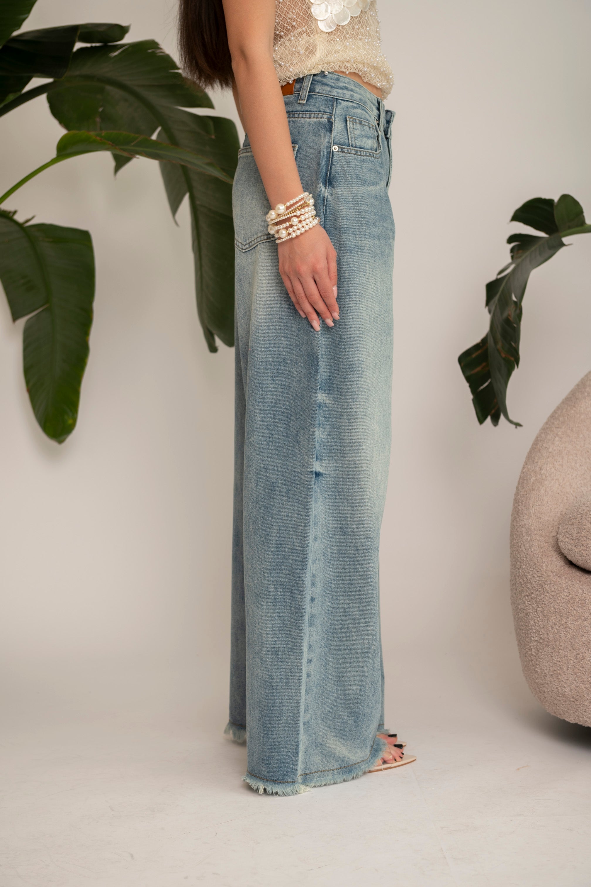 Jeans gamba larga