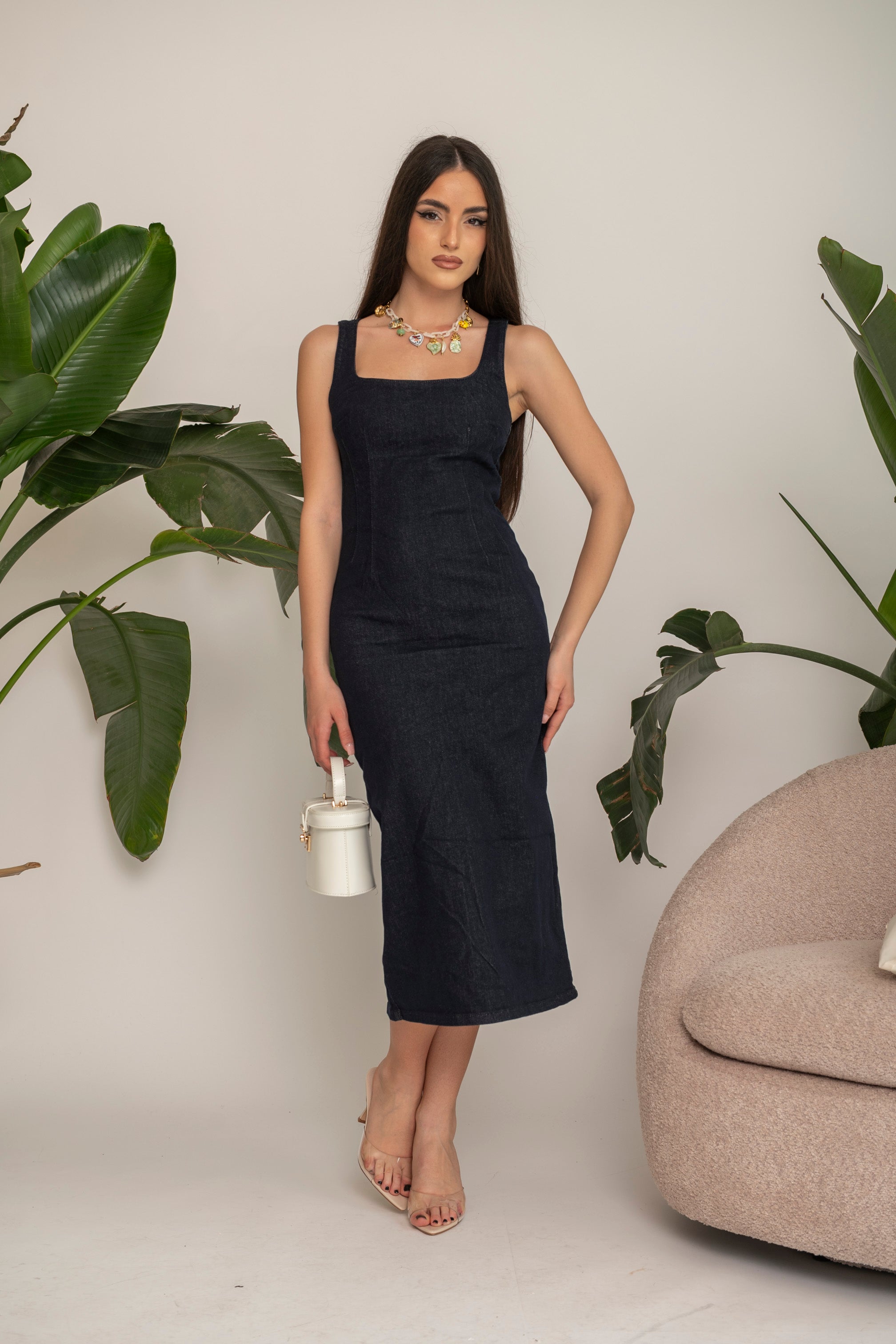 Abito midi in jeans