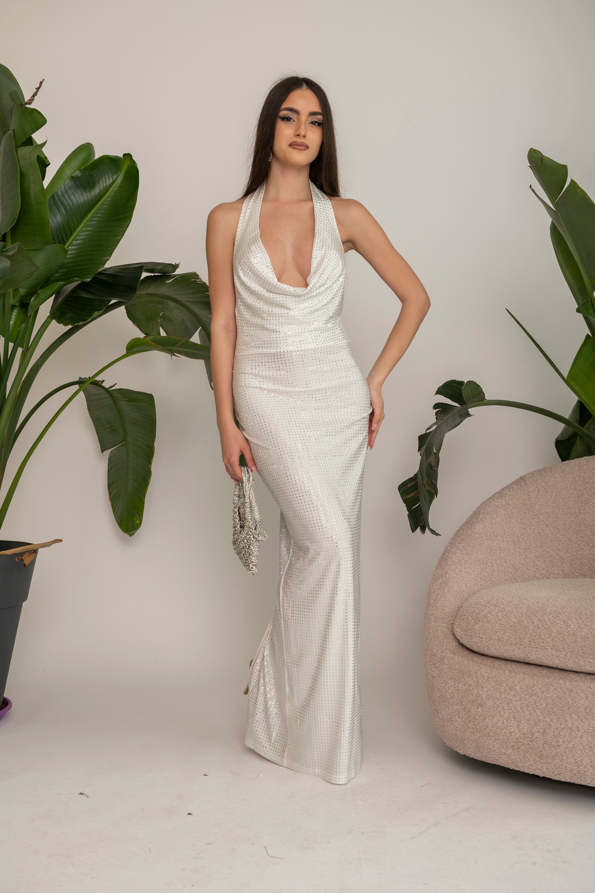 Abito luxury con pietre