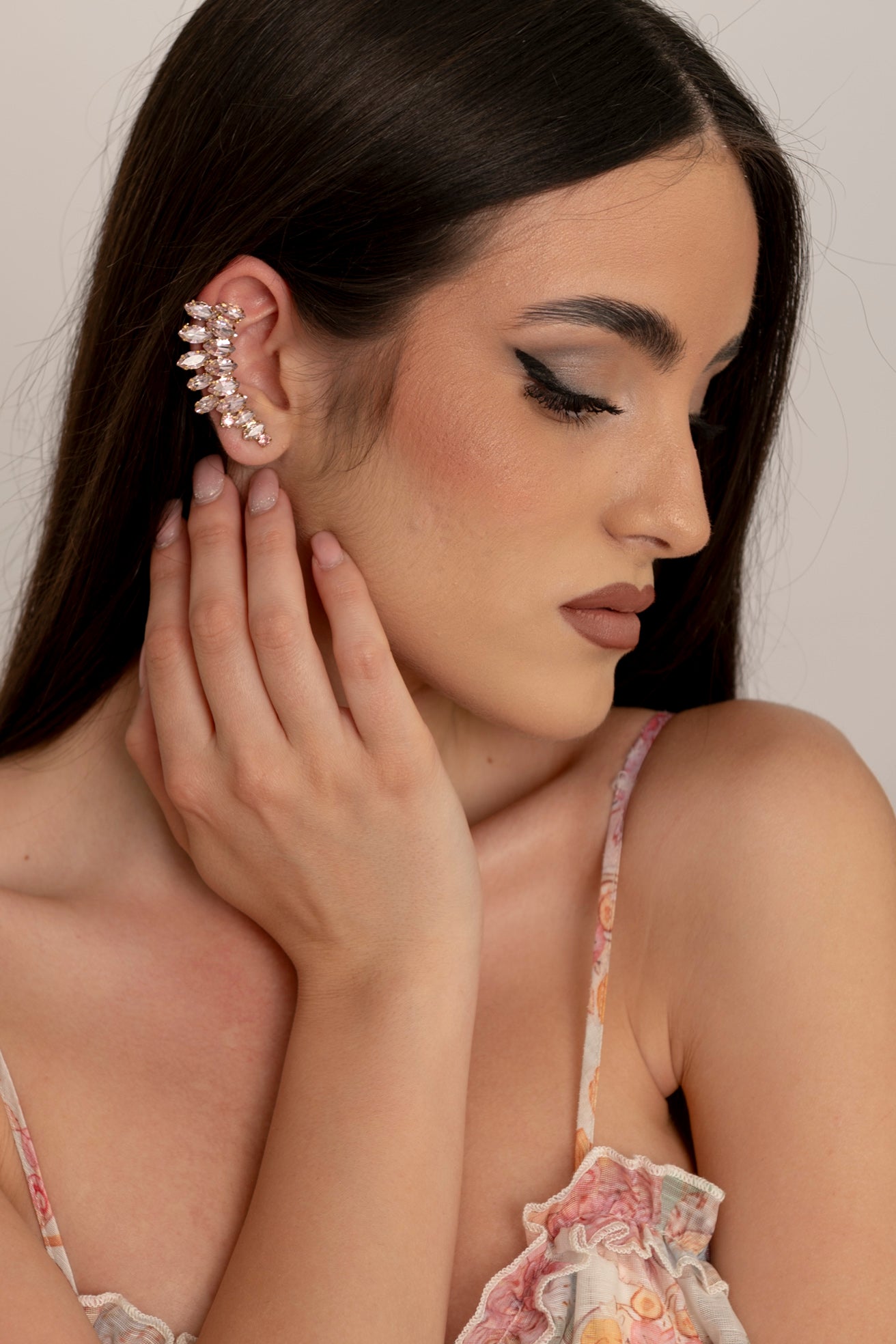 Ear cuff strass pink