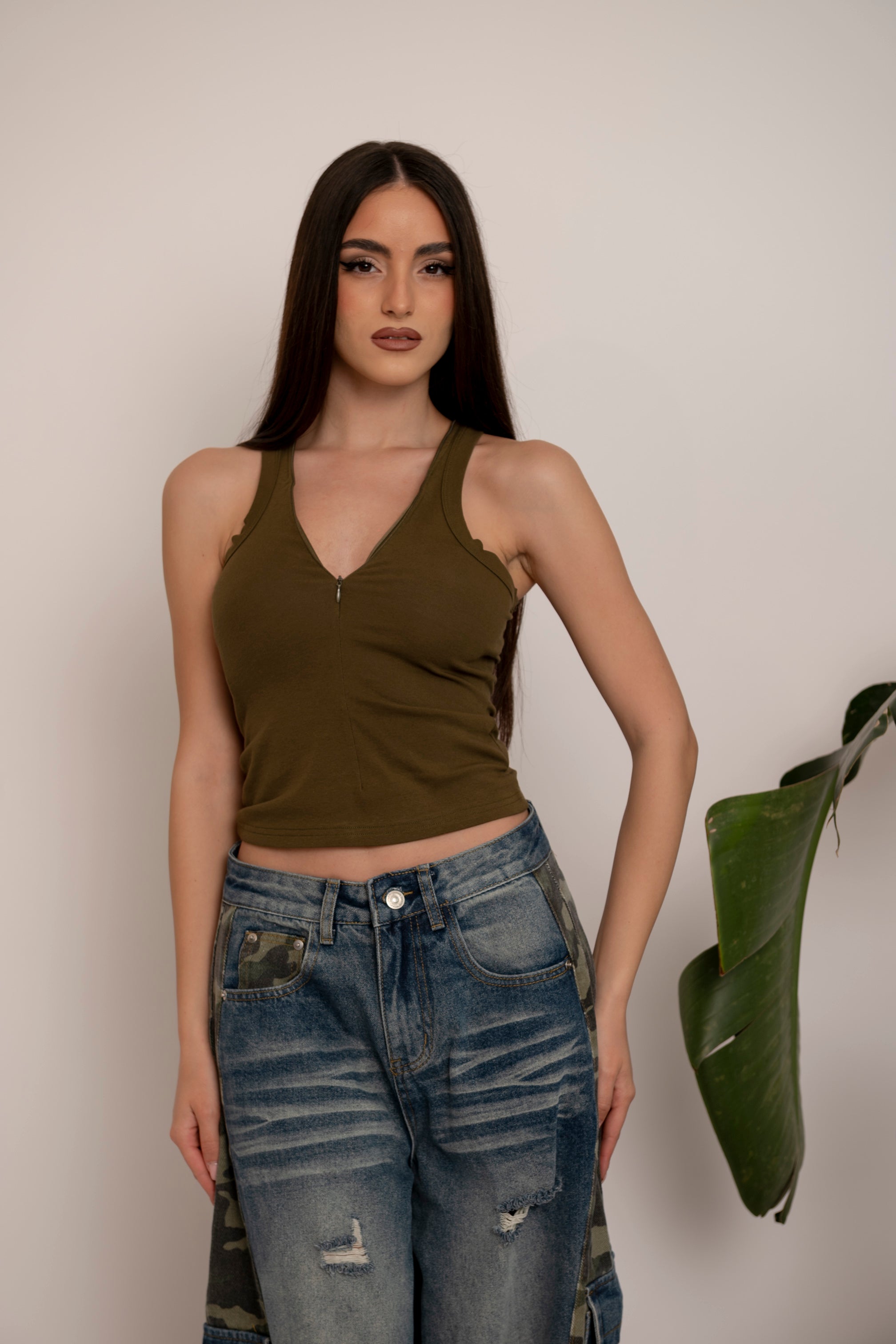 Canotta con zip