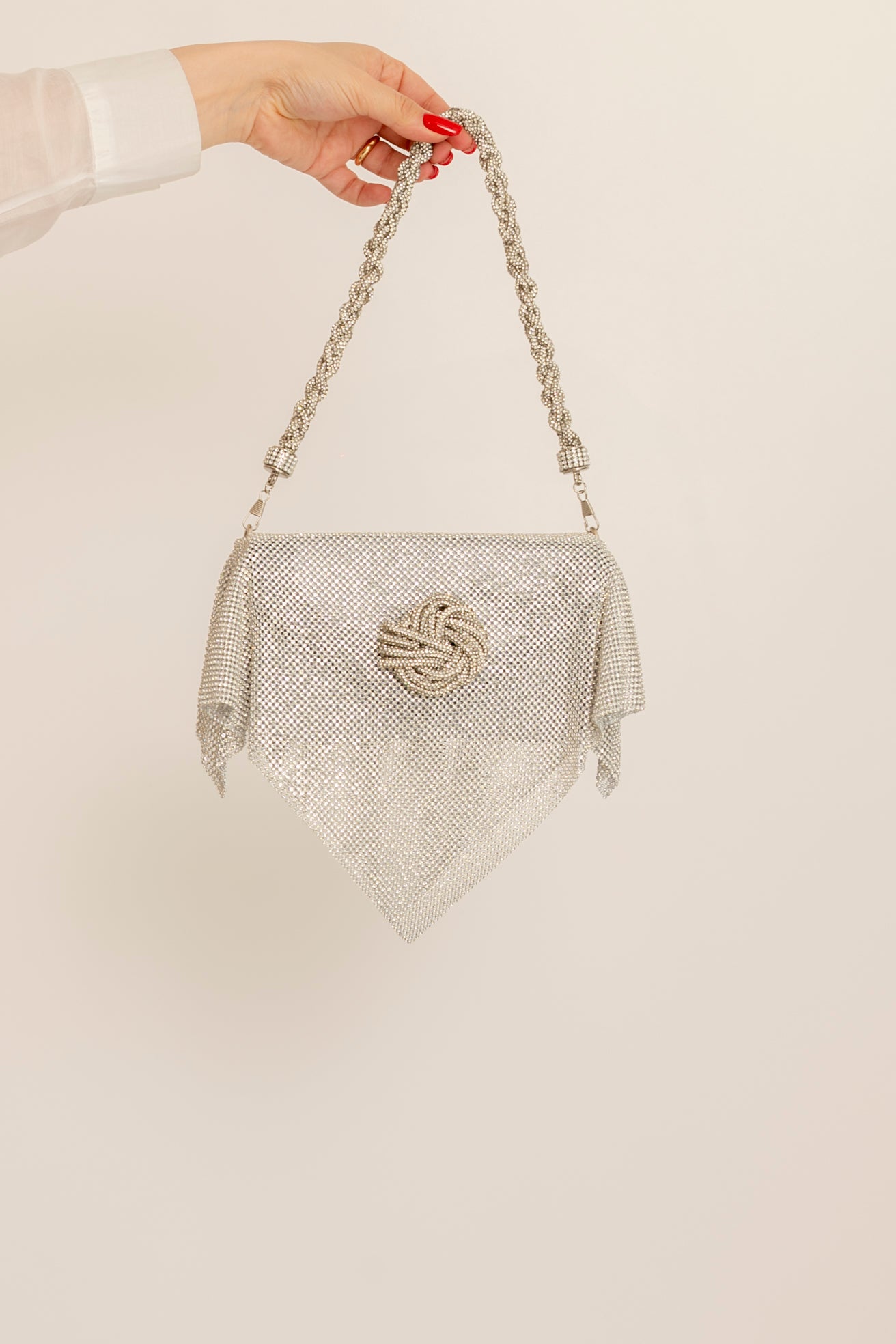 Pochette rete silver