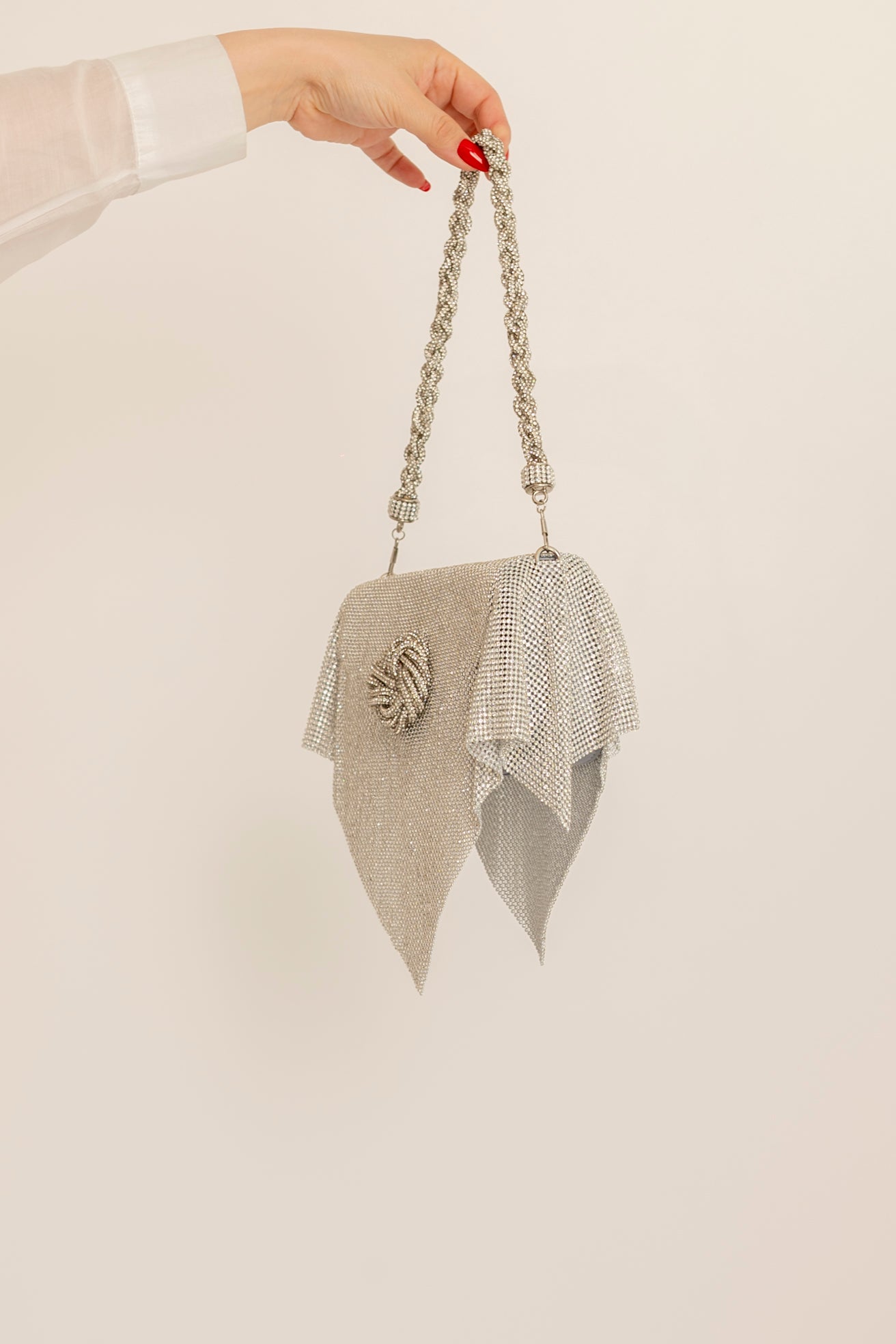 Pochette rete silver