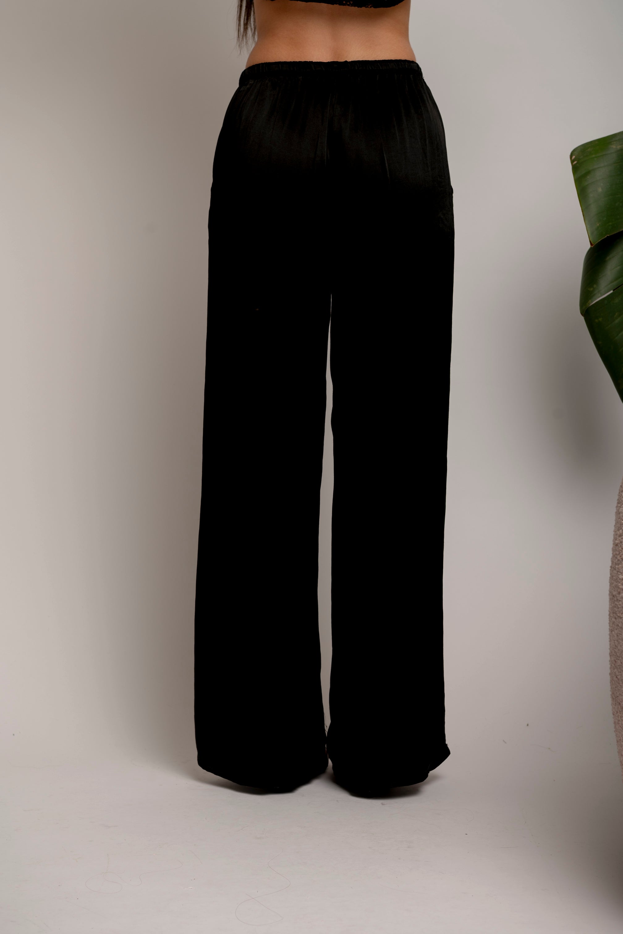 Pantalone palazzo in raso