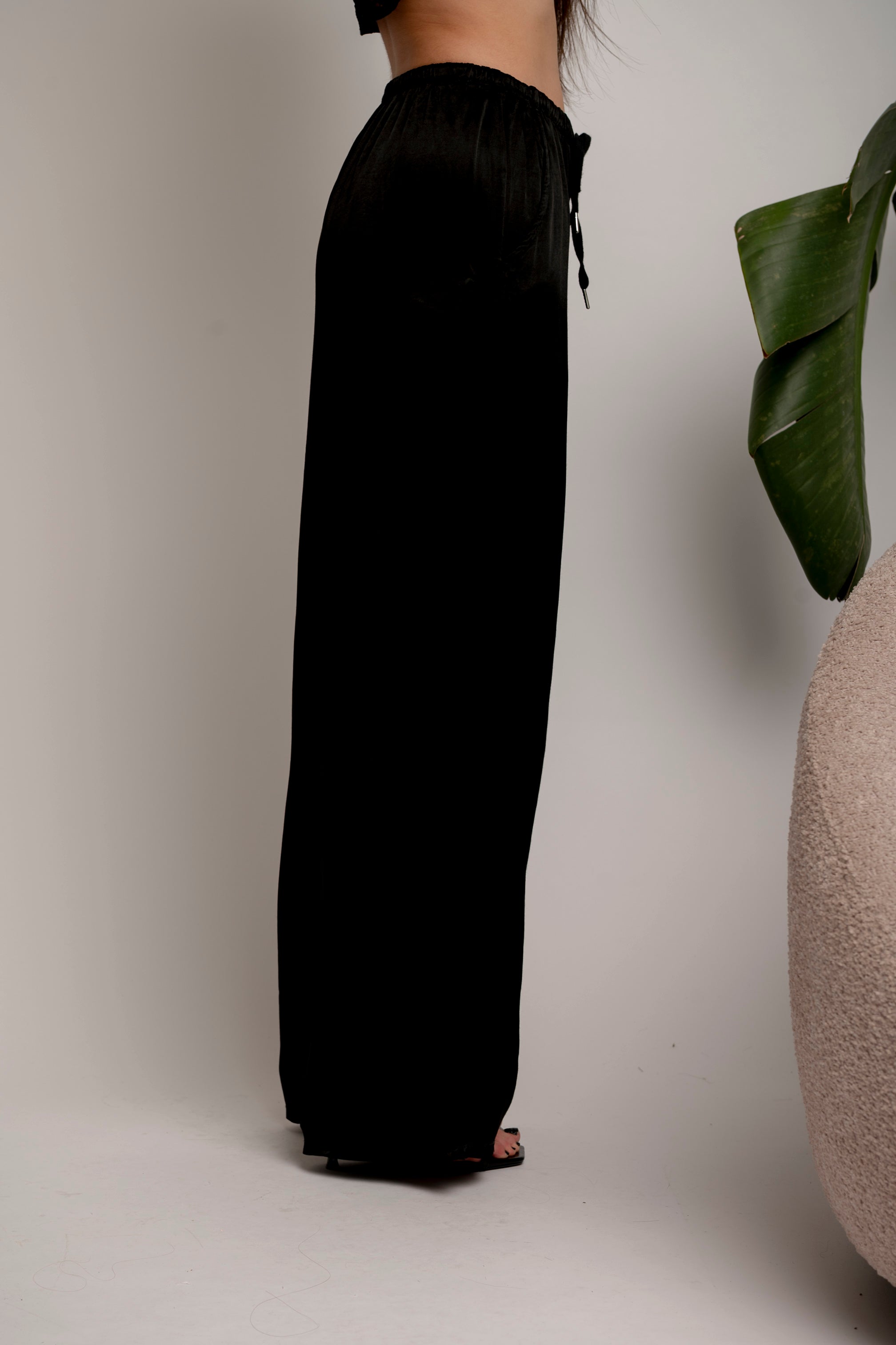 Pantalone palazzo in raso