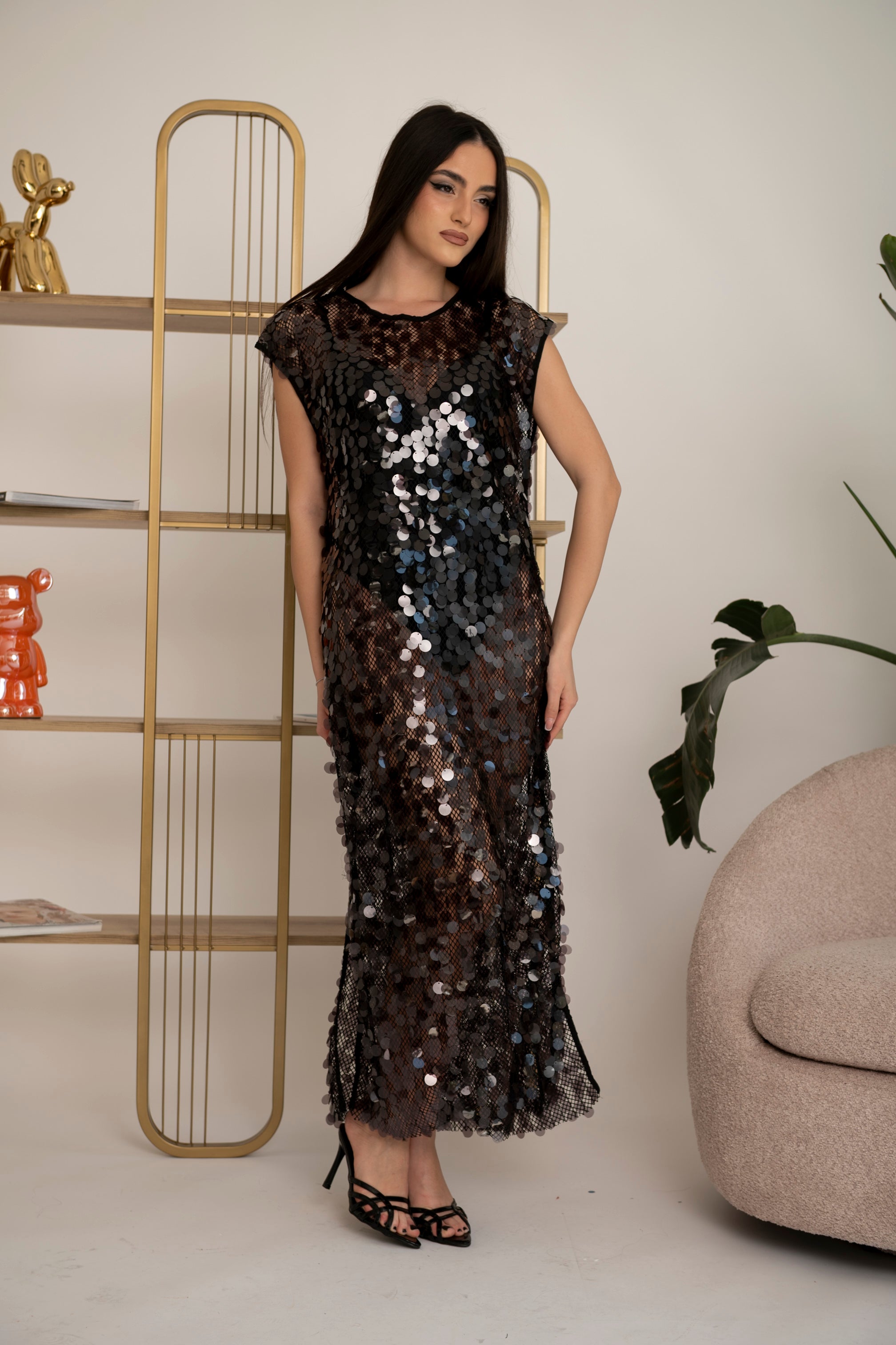 Abito paillettes black