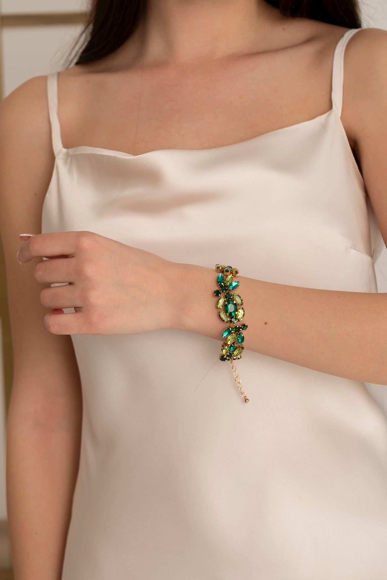 Bracciale strass verde