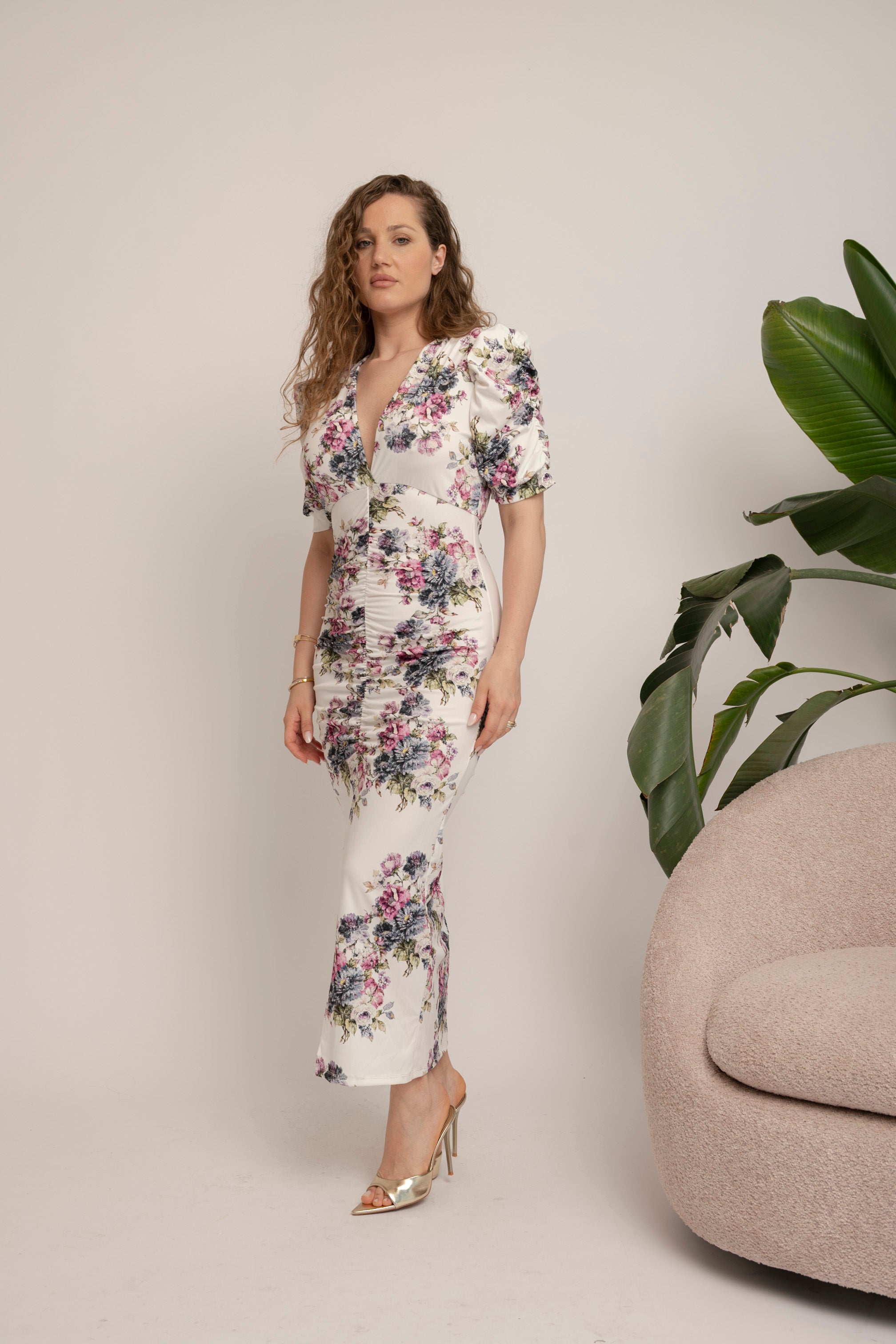 Abito lycra con drappeggio