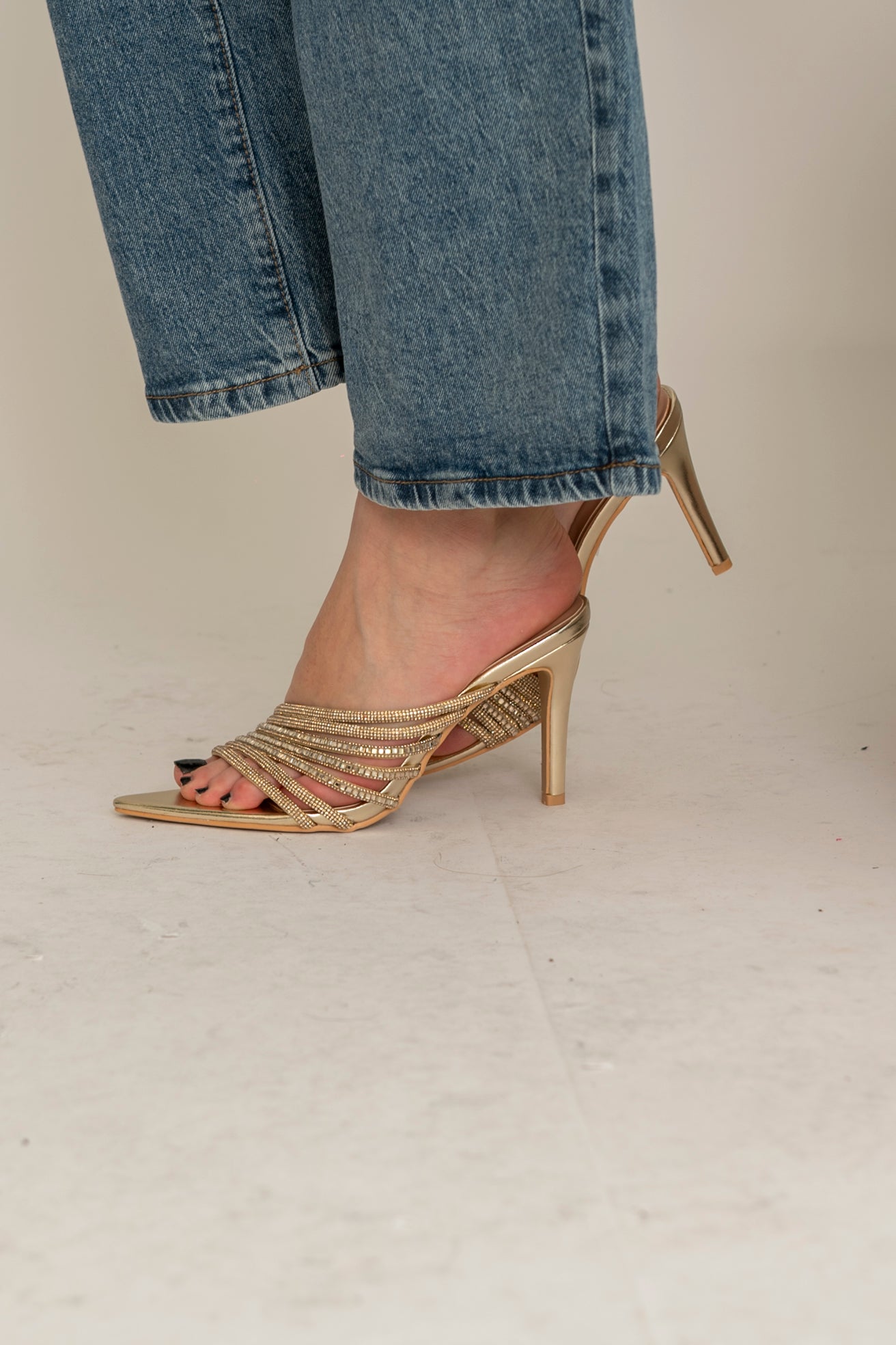 Sandali fascia strass