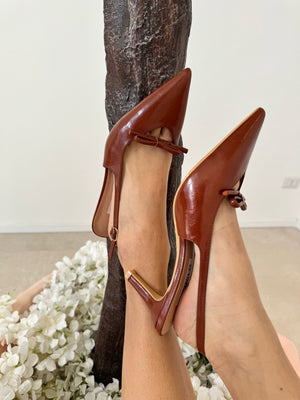 Décolleté fiocchetto camel