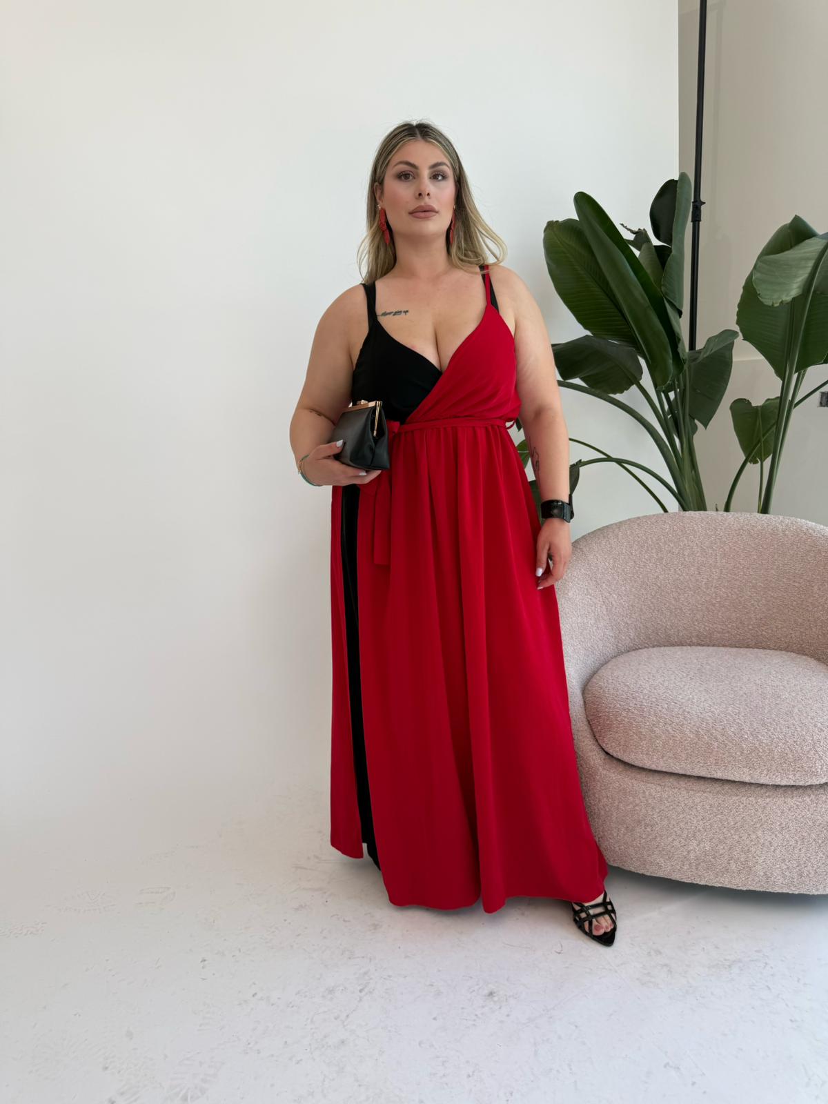 Abito bicolore curvy