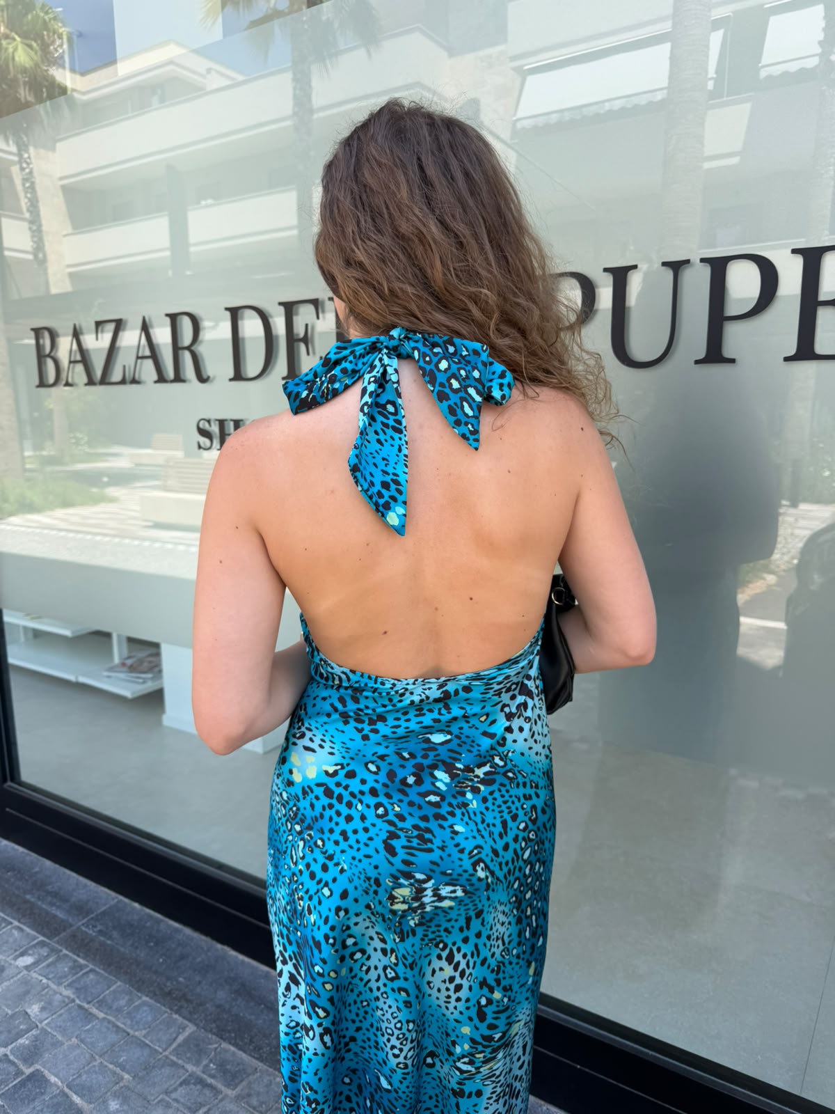 Abito in raso animalier