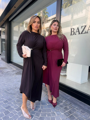 Abito foglia gold curvy