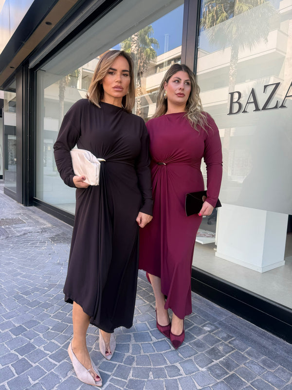 Abito foglia gold curvy