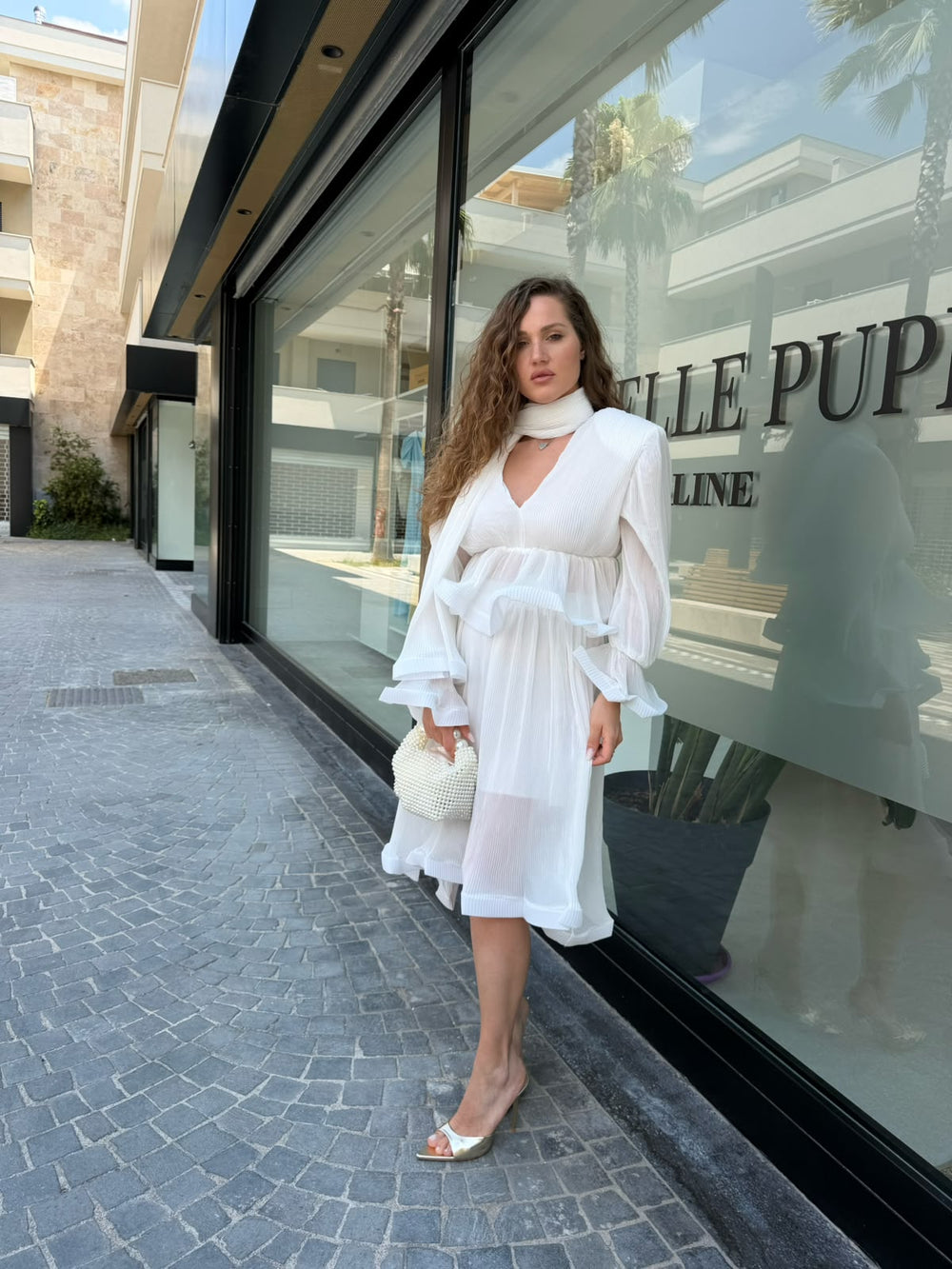 Cordset plissé white