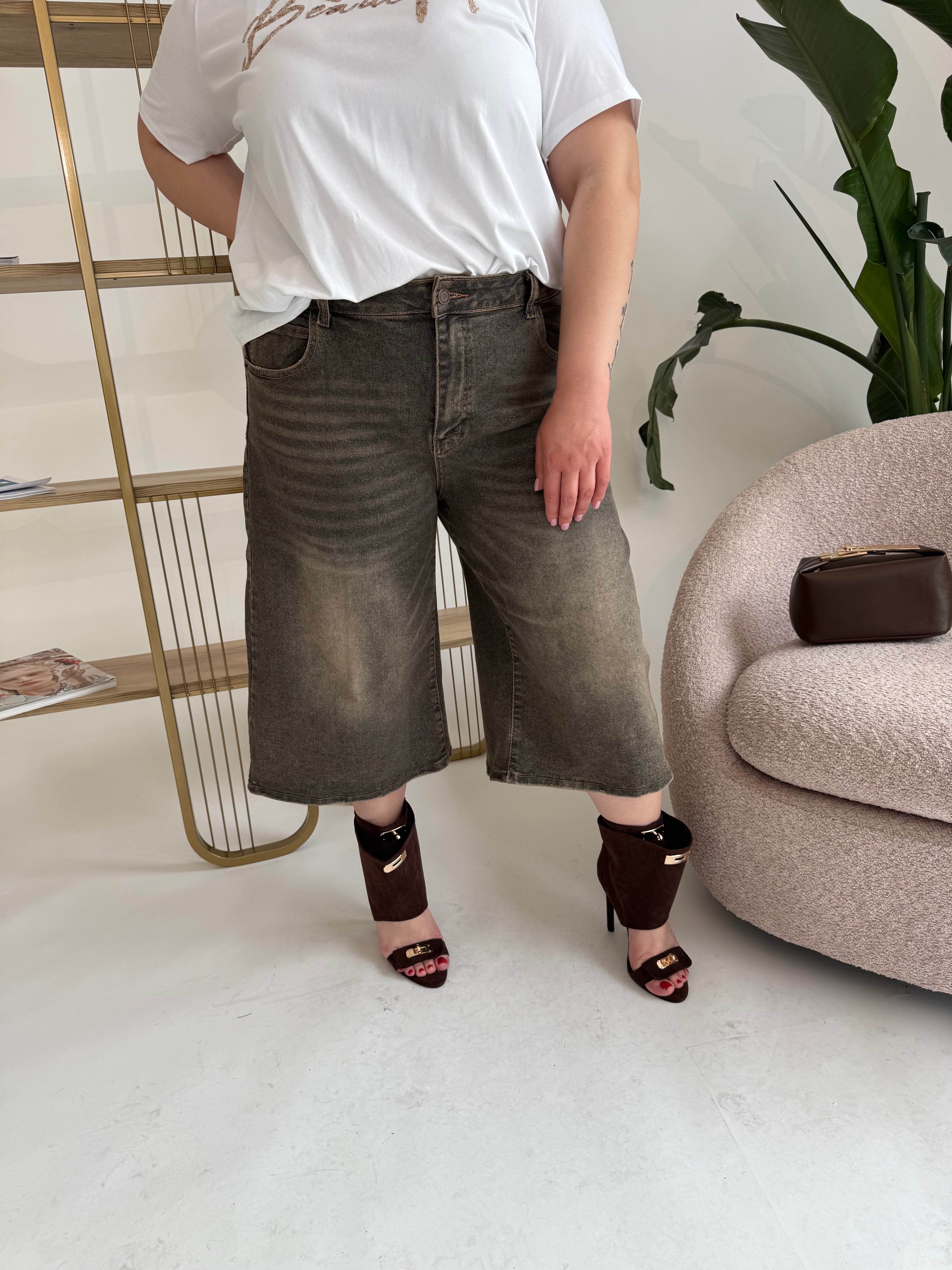 Bermuda lungo denim sabbiato