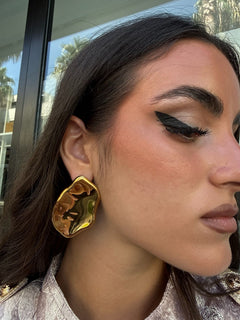 Orecchini gold martellati