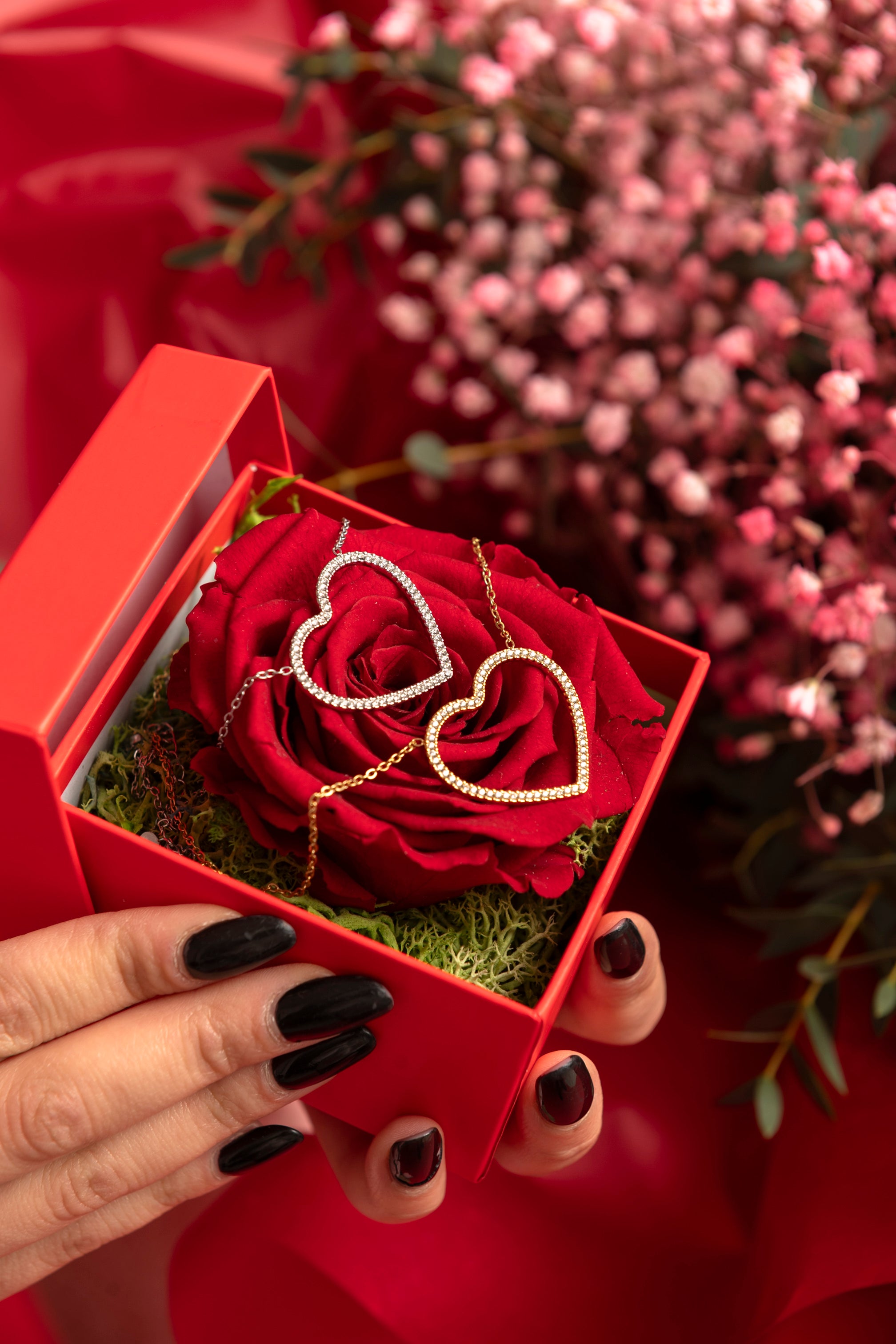 Collana cuore strass