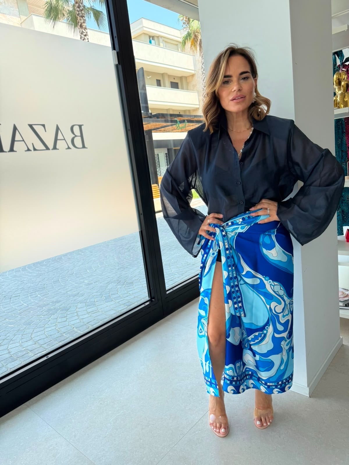 Gonna foulard blu