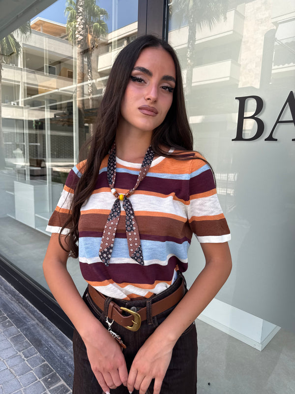 Maglia righe orange