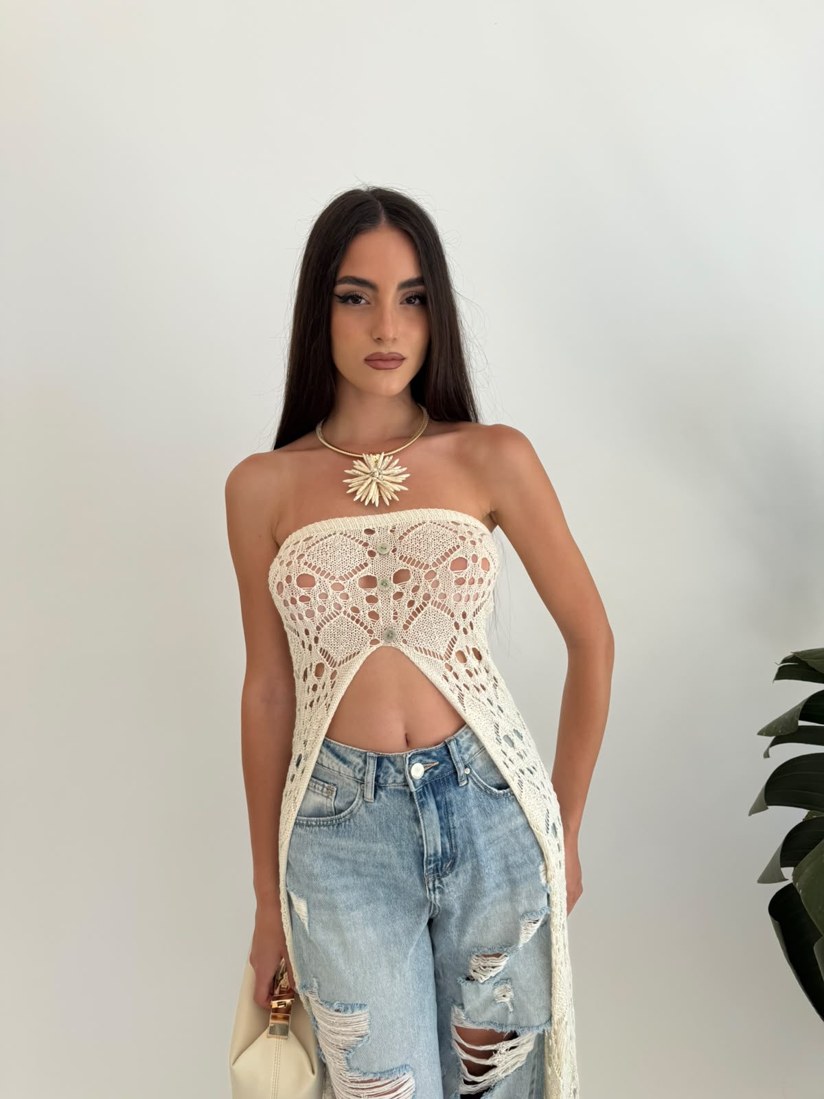 Top lungo crochet