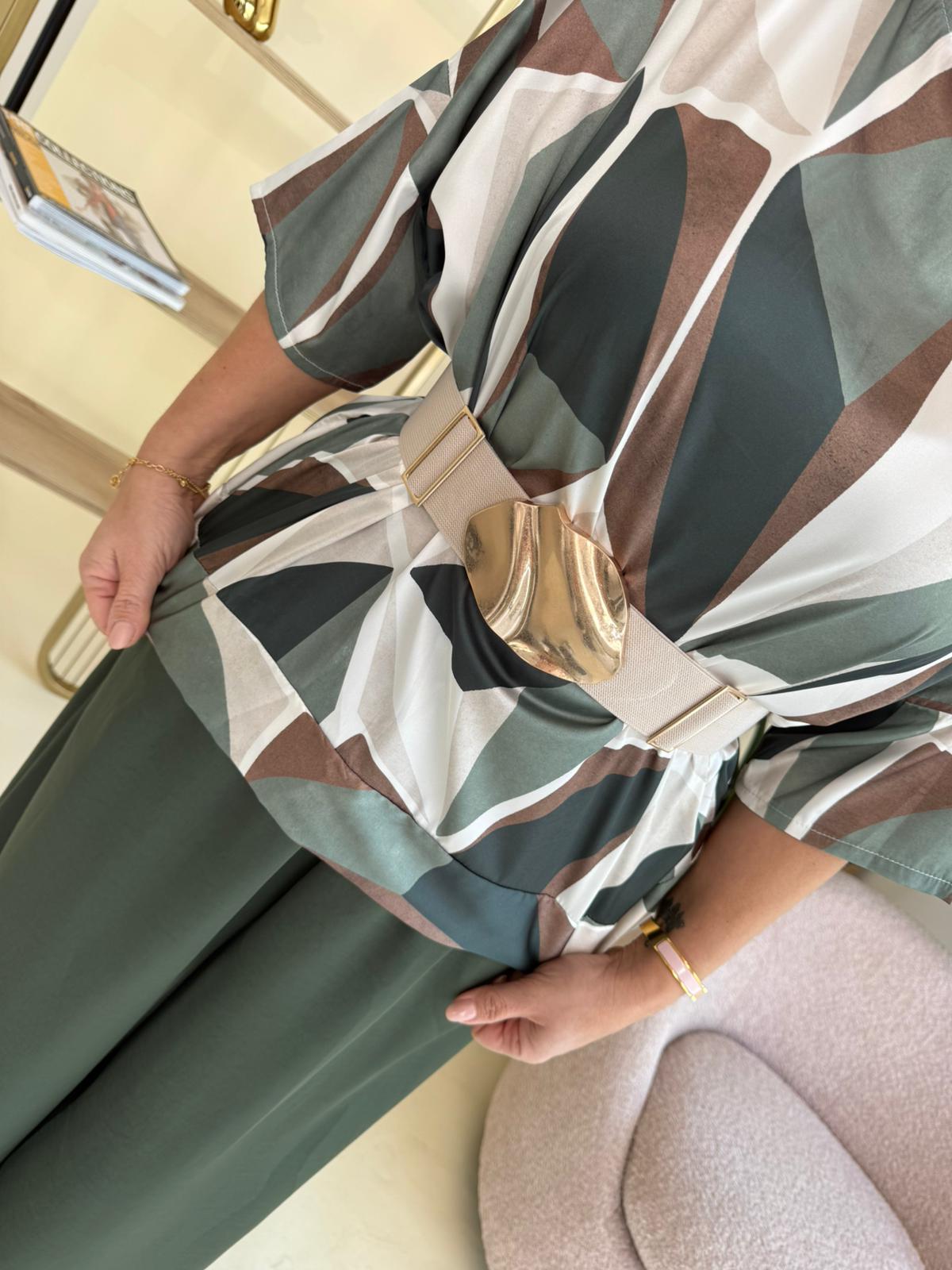 Cintura elastica con fibbia gold