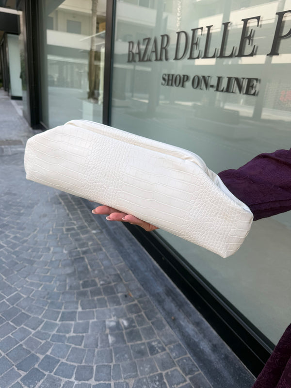 Borsa rettangolare pitonata