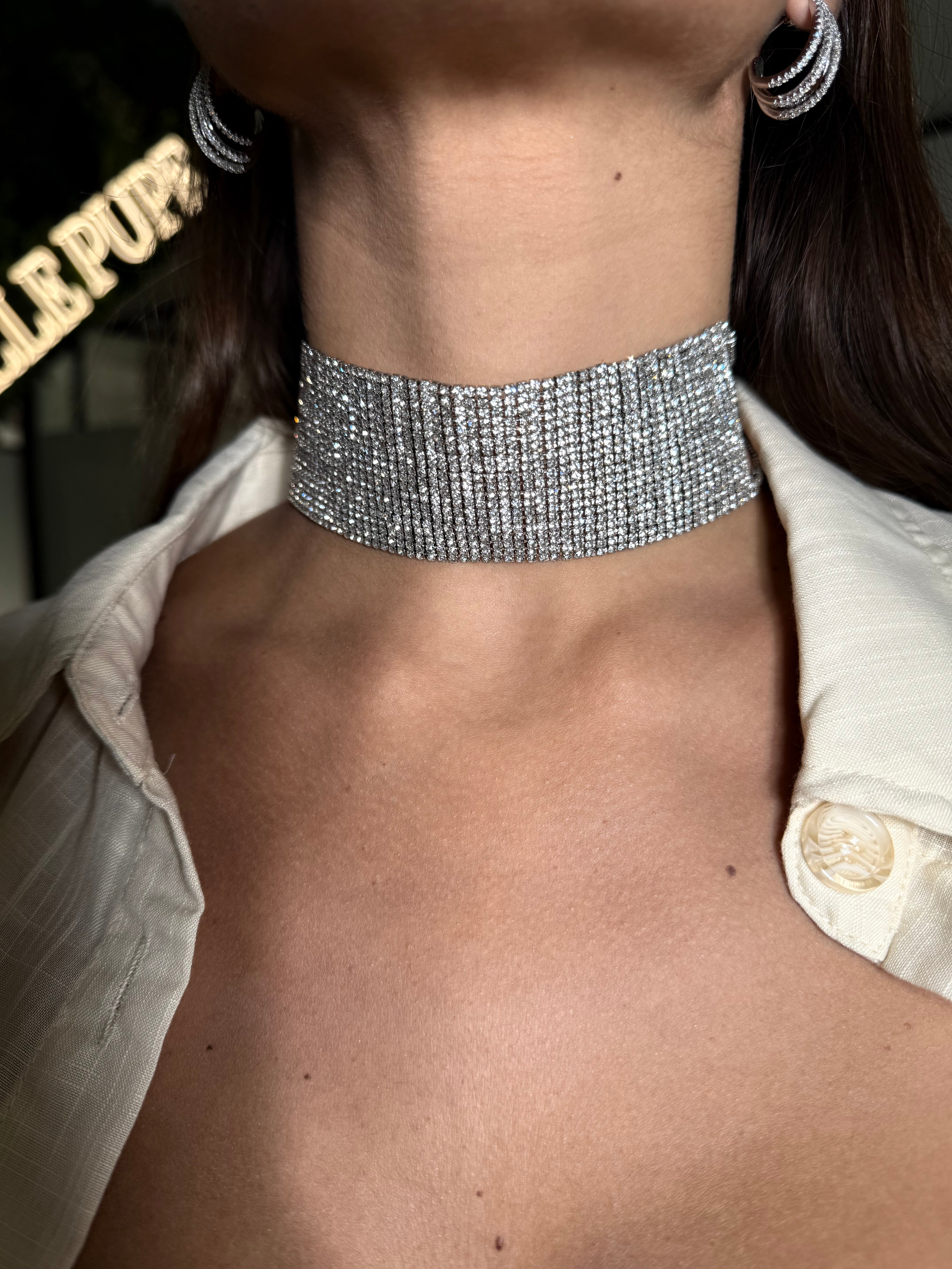 Collana colletto strass