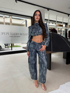 Cordset pitonato blu