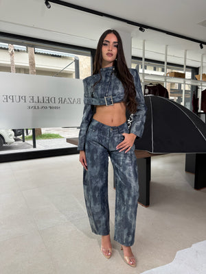 Cordset pitonato blu