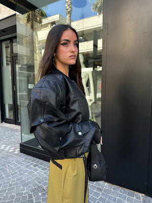 Bomber con manica arricciata