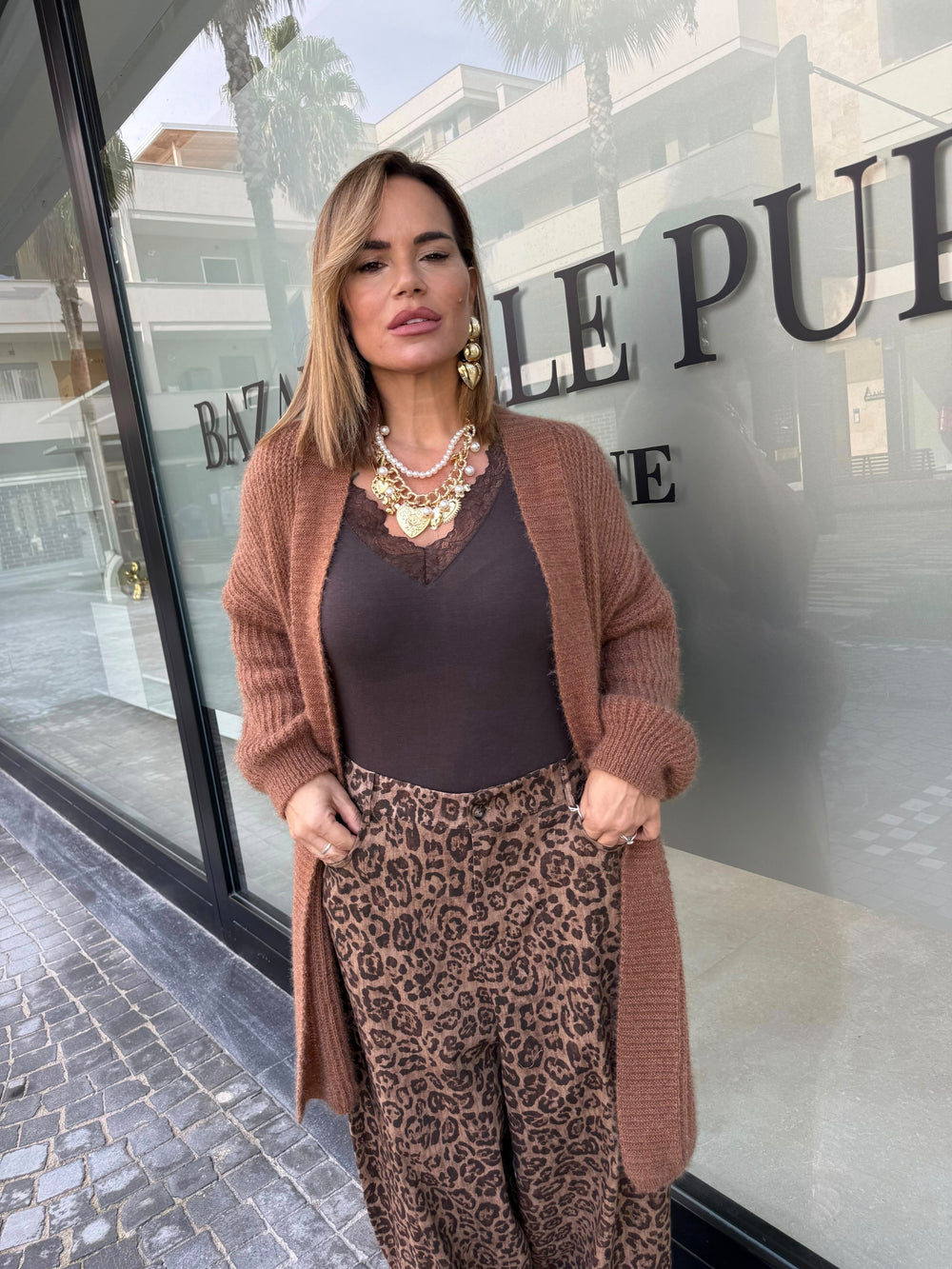 Cardigan lungo orso curvy